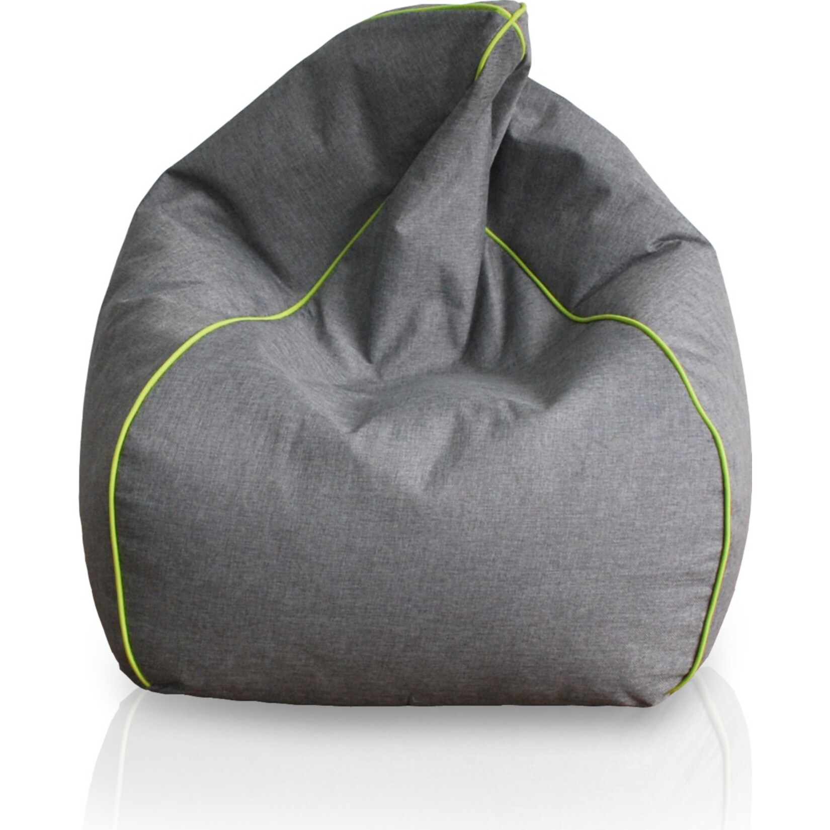KINZLER Sitzsack, Leinenoptik mit Neon-Piping, Apfelgrün