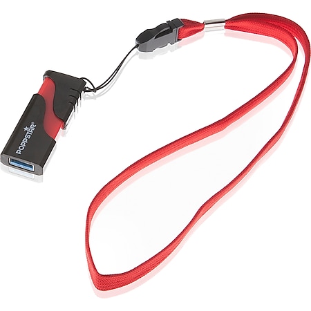 Poppstar Handgelenk Trageband Handschlaufe für USB-Stick Digitalkameras etc rot 