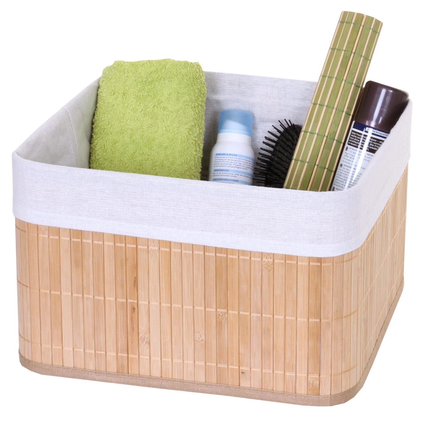 Aufbewahrungskorb MCW-C21, Korb Aufbewahrungsbox Ordnungsbox Sortierbox Regalkorb, Bambus ~ naturfarben | 04057651247809