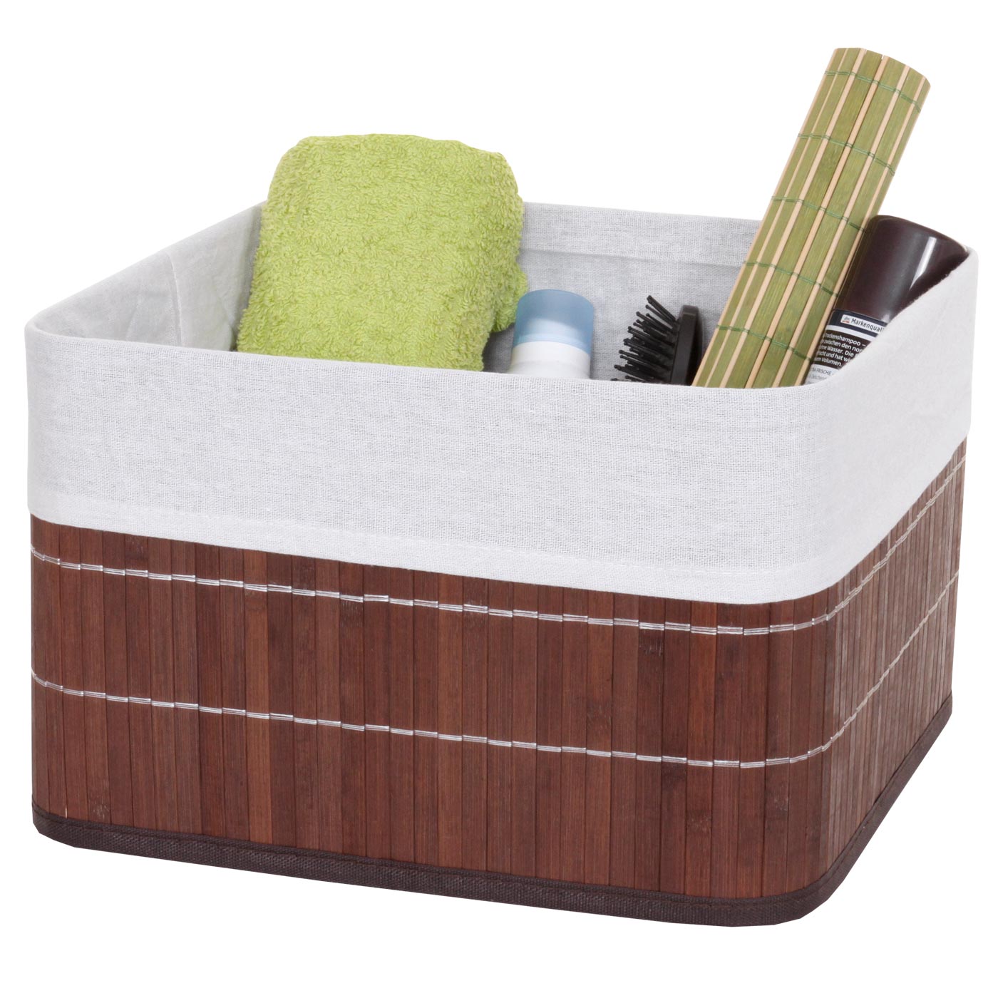 Aufbewahrungskorb MCW-C21, Korb Aufbewahrungsbox Ordnungsbox Sortierbox Regalkorb, Bambus ~ braun - Bild 1