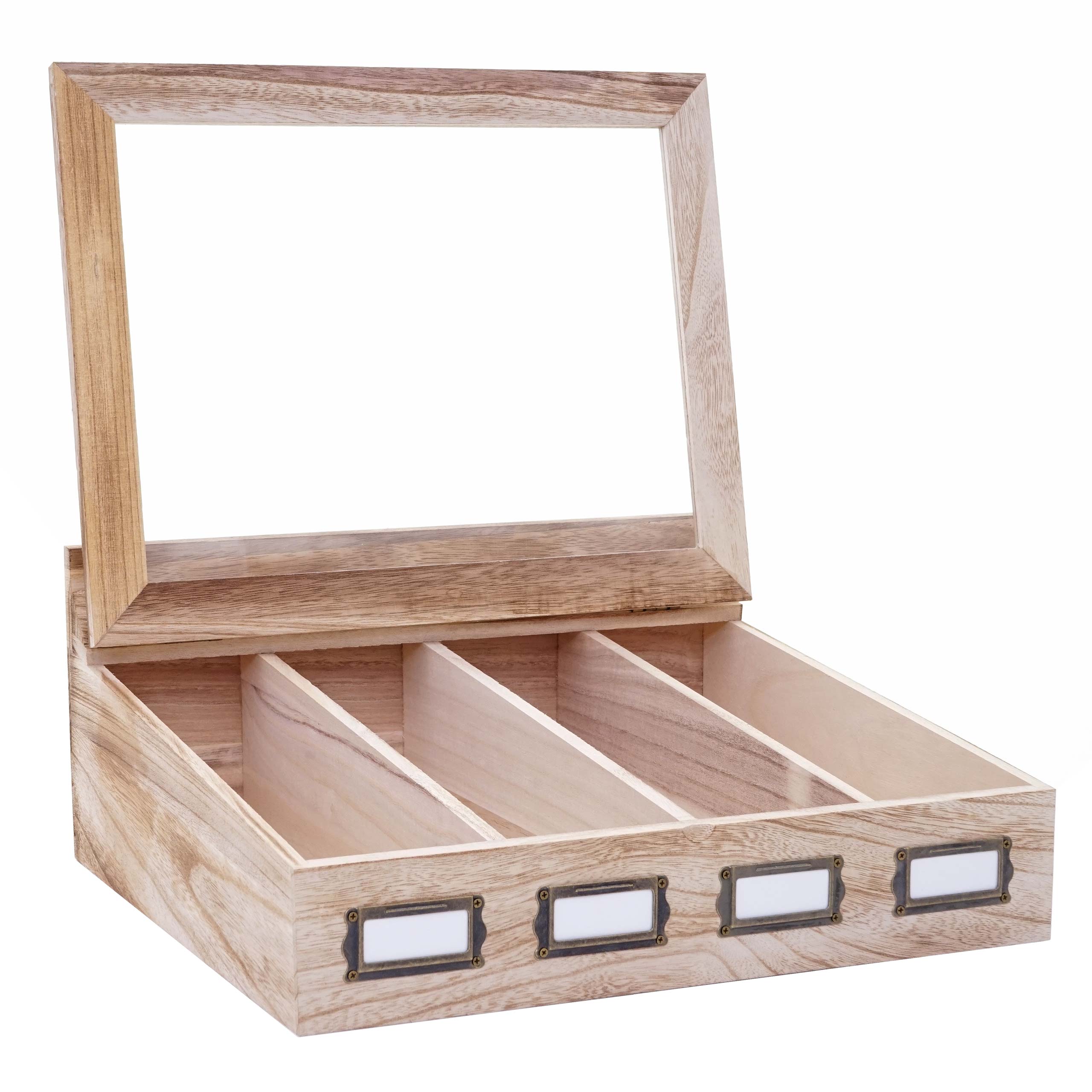 Besteckkiste MCW-C25, Holzbox mit Deckel Besteckkasten, Paulownia 17x37x33cm ~ naturbraun - Bild 1