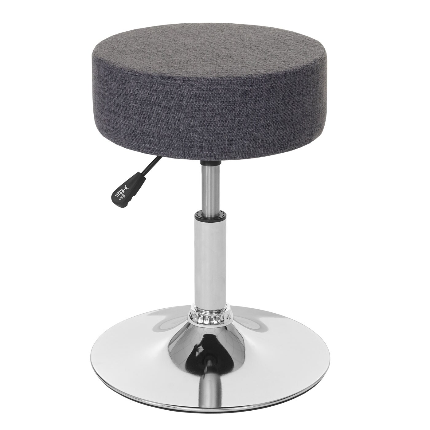 Hocker MCW-C22, Sitzhocker Schminkhocker, höhenverstellbar Ø 35cm ~ Textil, grau