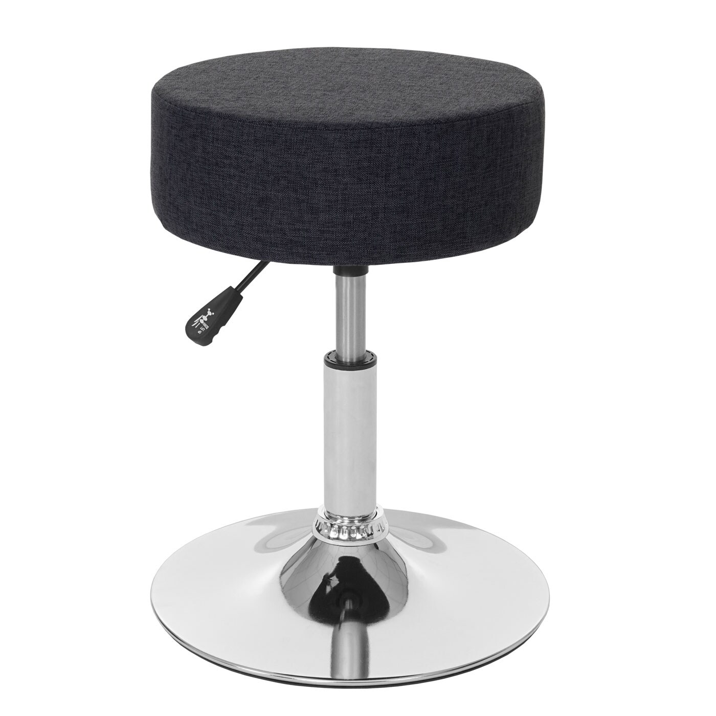 Hocker MCW-C22, Sitzhocker Schminkhocker, höhenverstellbar Ø 35cm ~ Textil, dunkelgrau