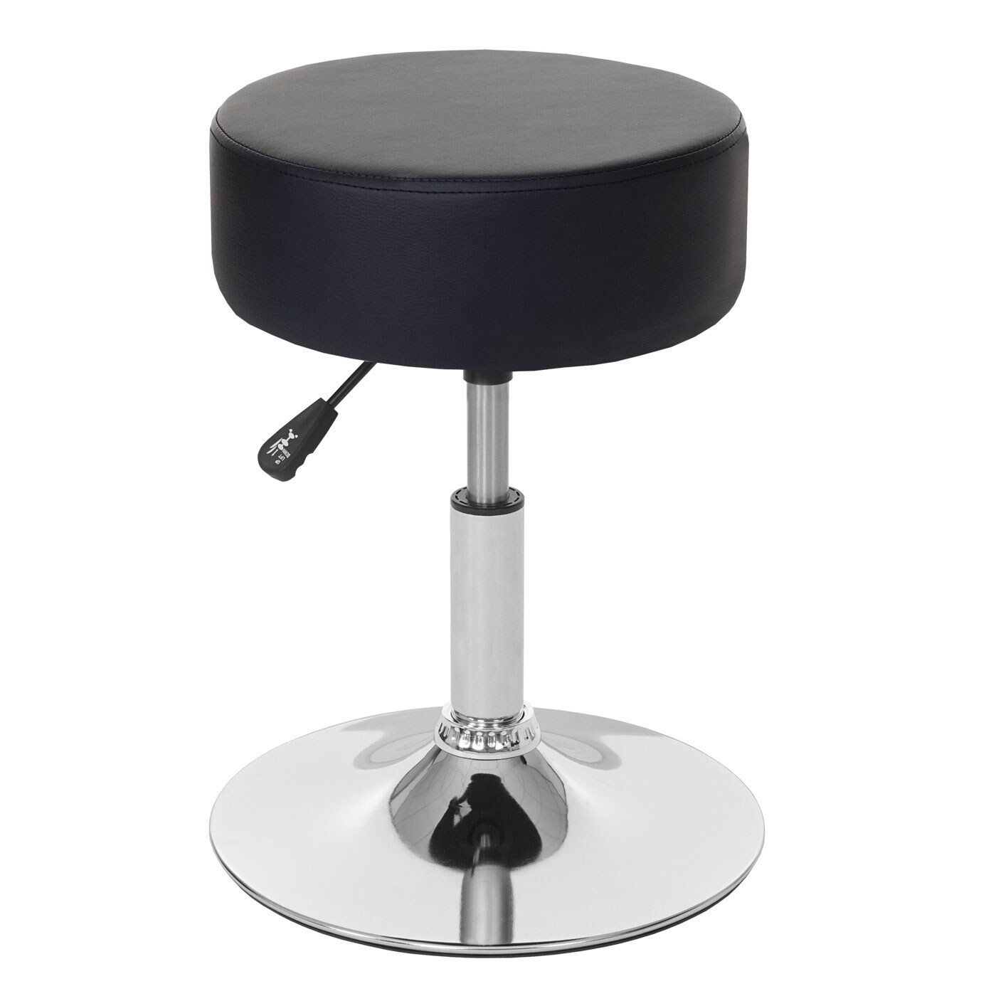 Hocker MCW-C22, Sitzhocker Schminkhocker, höhenverstellbar Ø 35cm ~ Kunstleder, schwarz