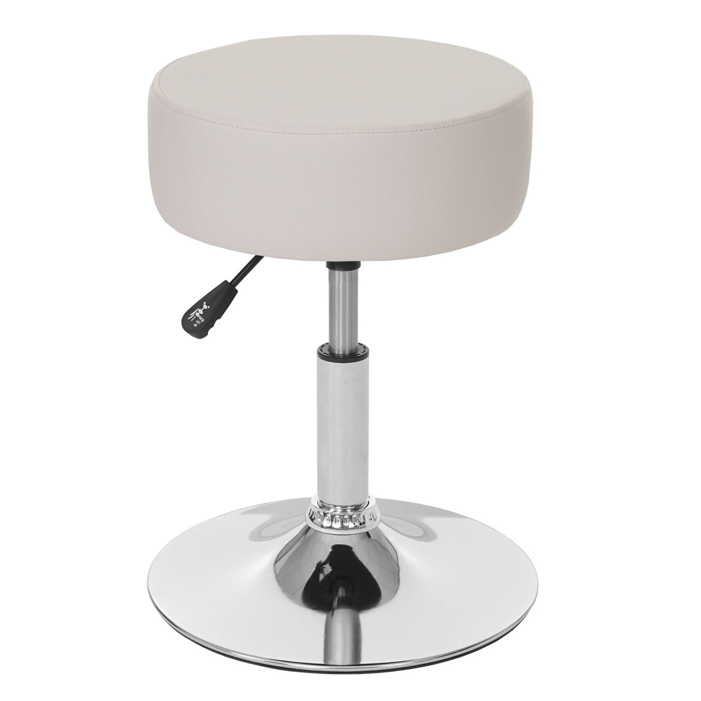Hocker MCW-C22, Sitzhocker Schminkhocker, höhenverstellbar Ø 35cm ~ Kunstleder, creme