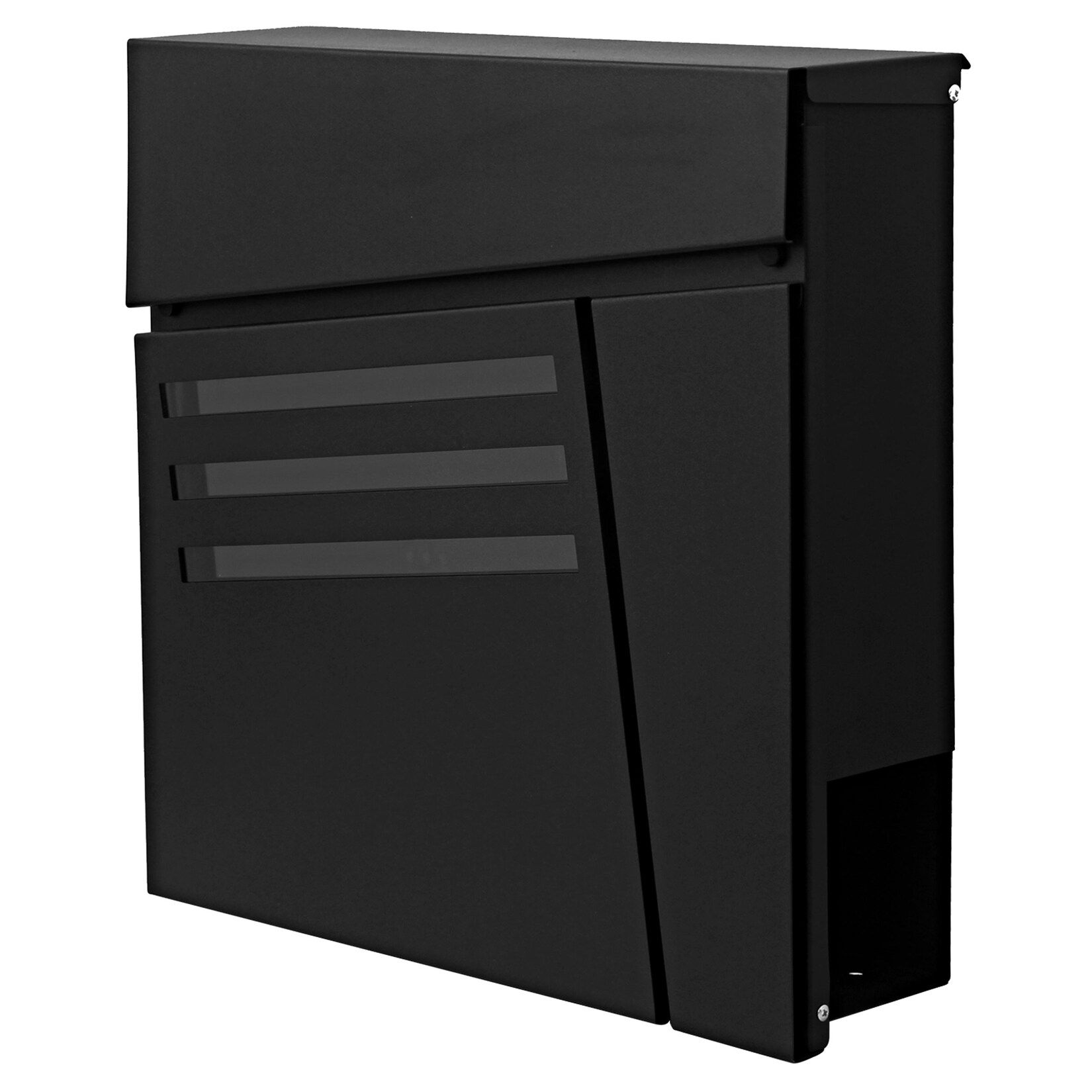 Briefkasten MCW-B28, Wandbriefkasten Postkasten Zeitungsfach, pulverbeschichtet ~ schwarz