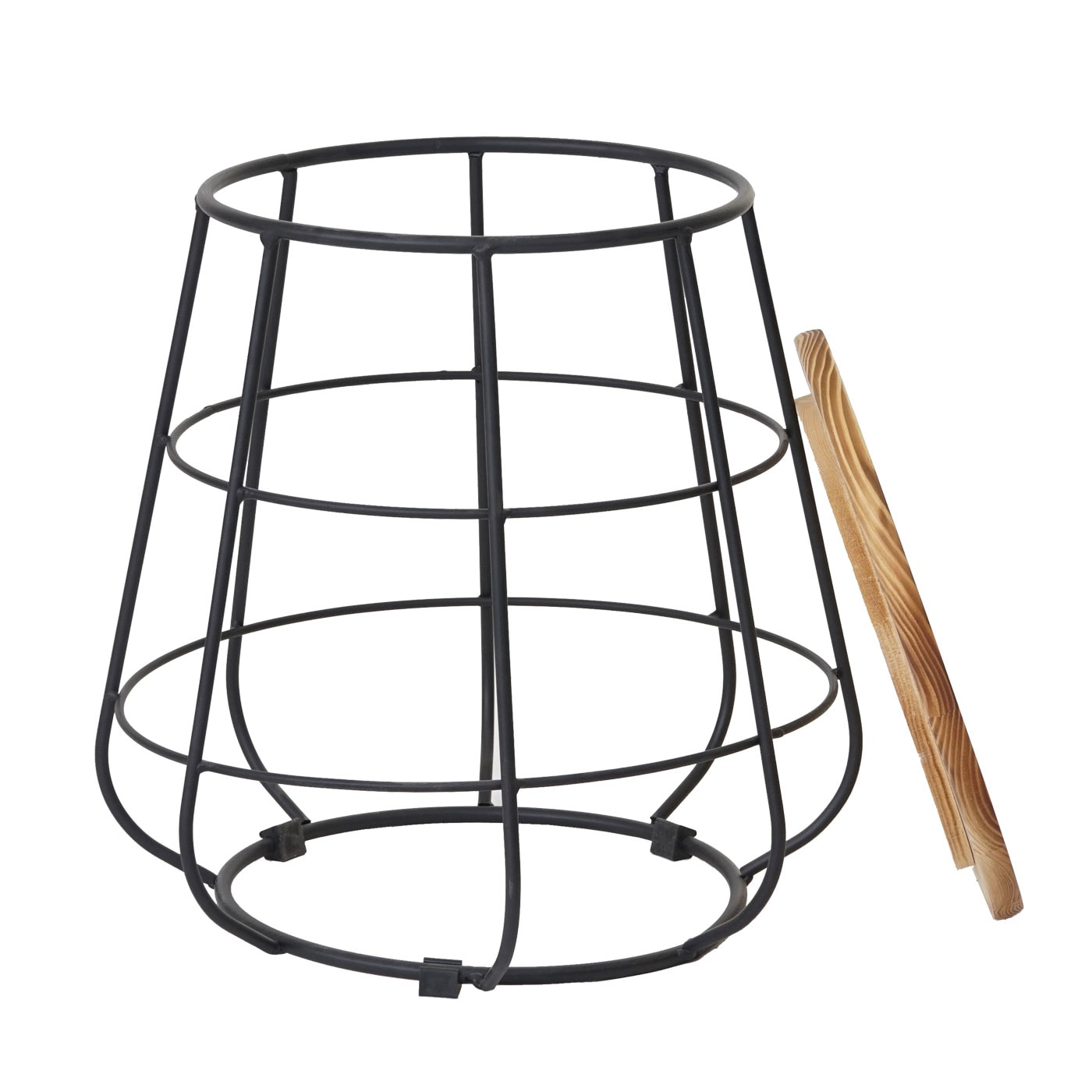 Sitzhocker mit Stauraum MCW-A80, Hocker Aufbewahrung, Industriedesign Echtholz MVG Ø35cm online kaufen bei Netto