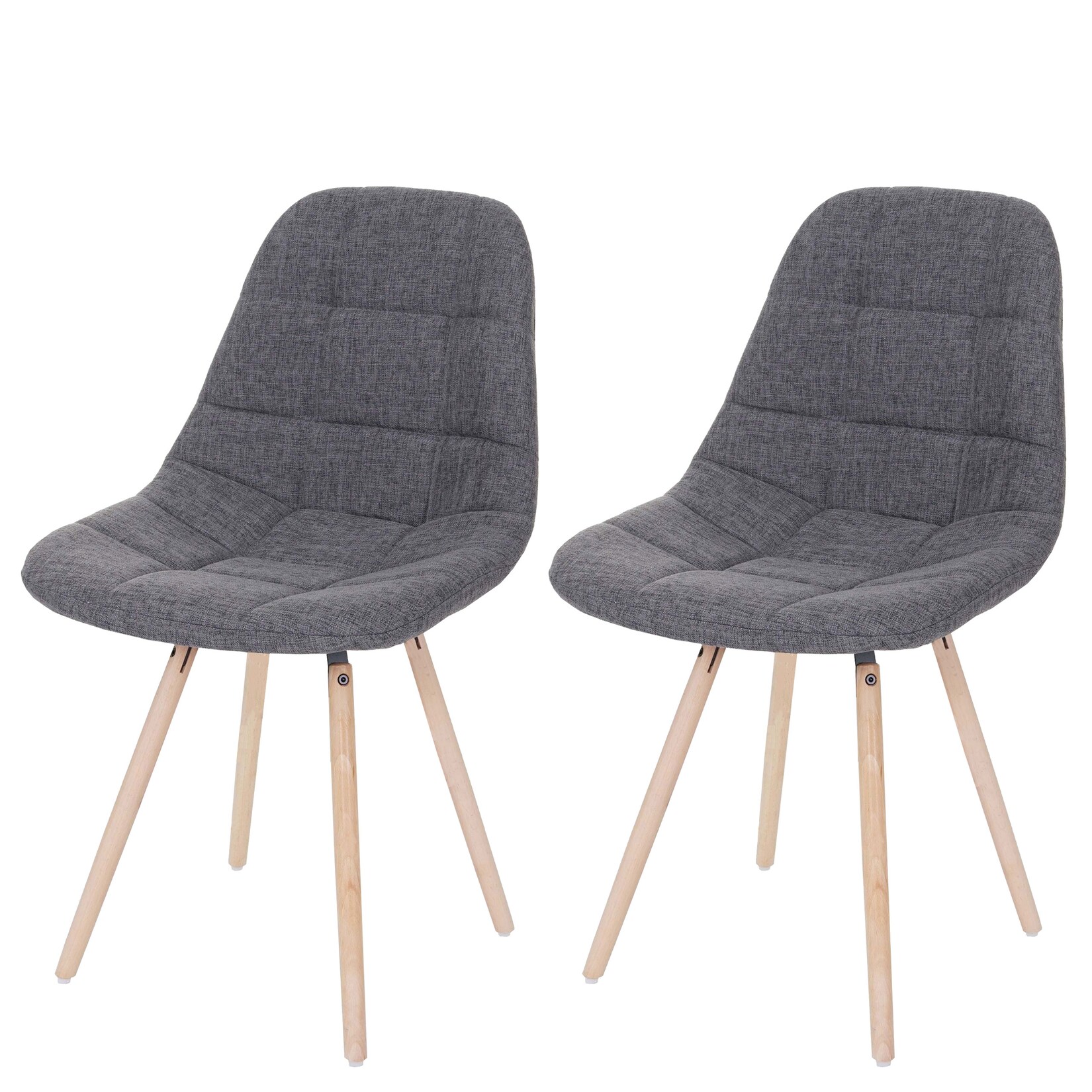 2er-Set Esszimmerstuhl MCW-A60 II, Stuhl Küchenstuhl, Retro 50er Jahre Design ~ Stoff/Textil grau