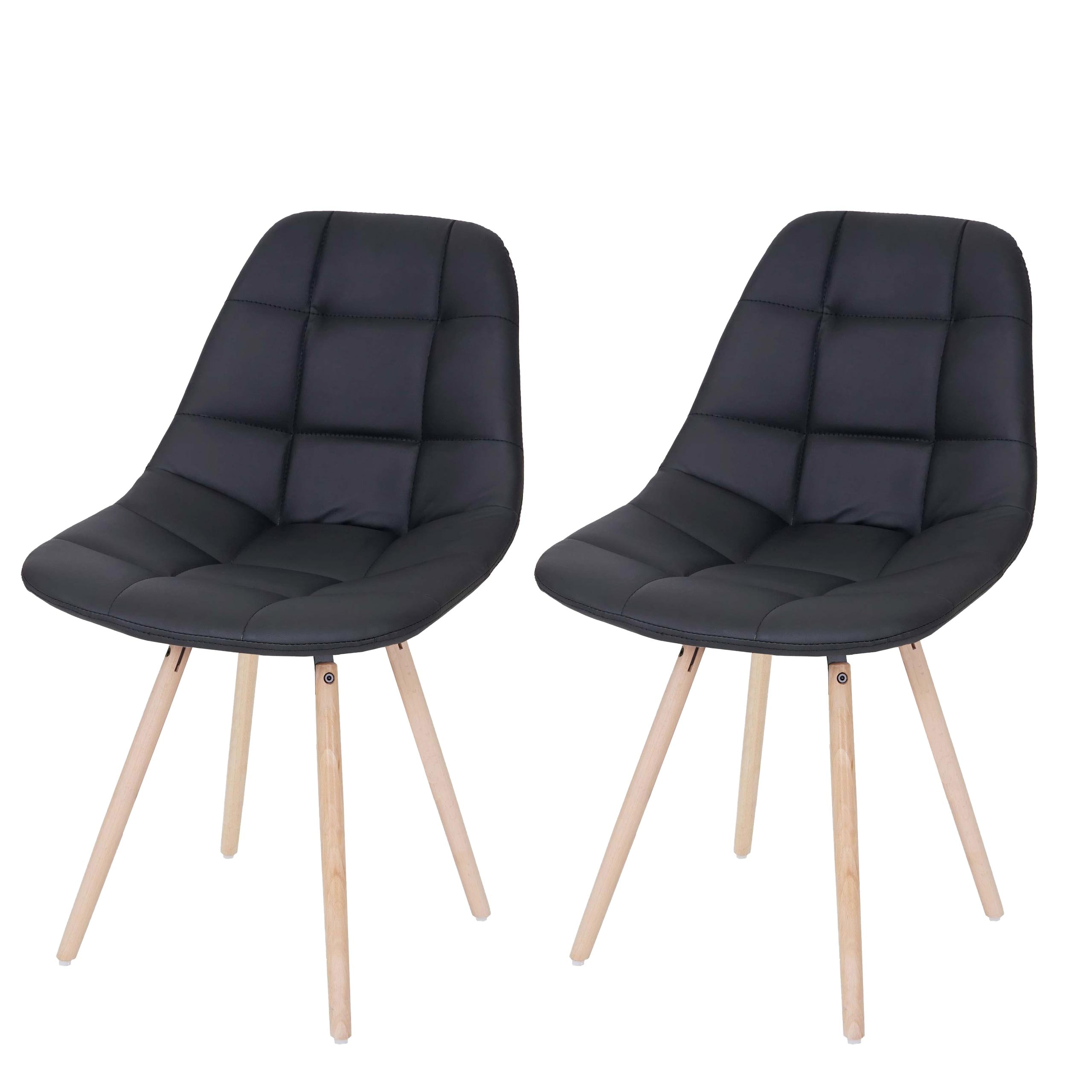 2er-Set Esszimmerstuhl MCW-A60 II, Stuhl K&uuml;chenstuhl, Retro 50er Jahre Design ~ Kunstleder schwarz - Bild 1