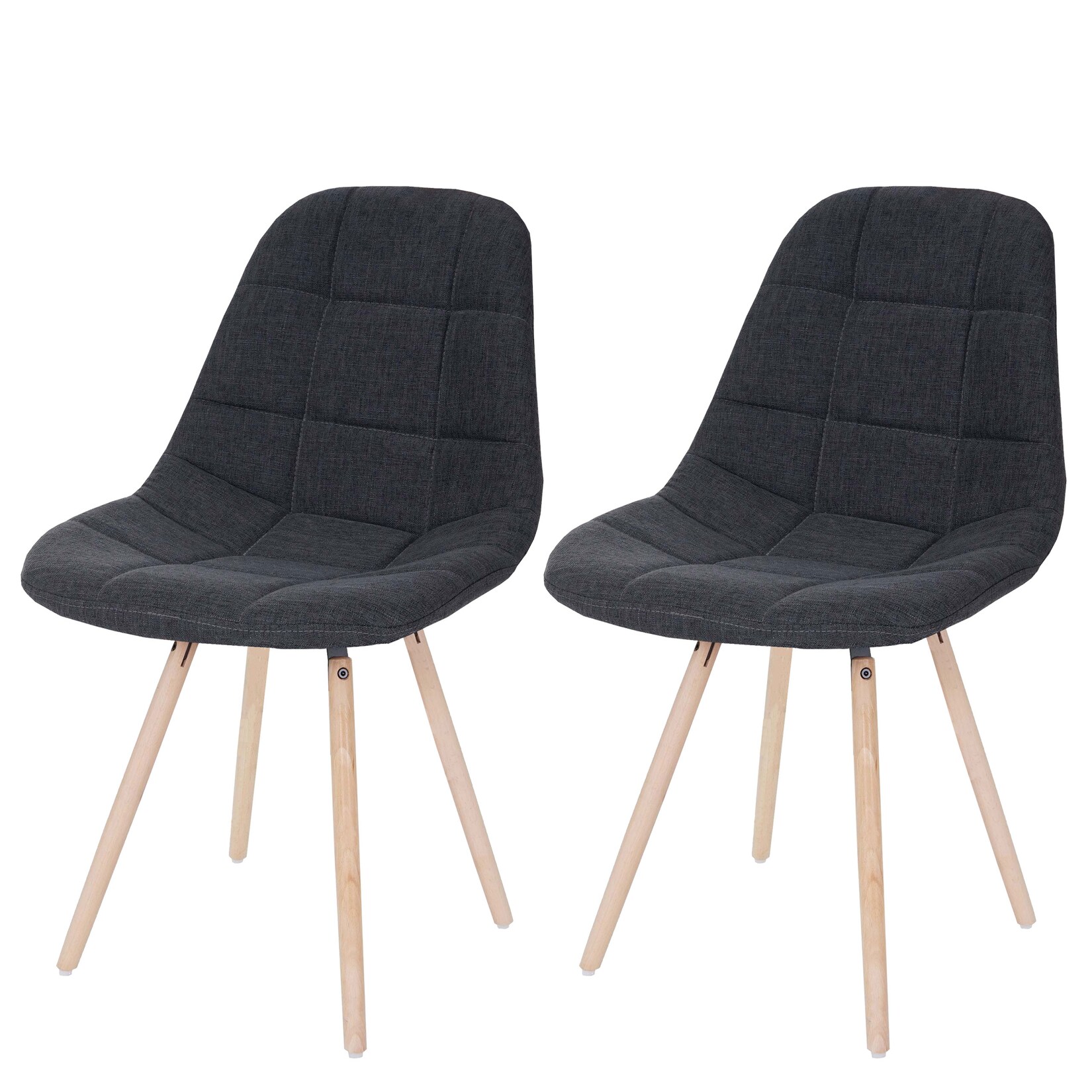 2er-Set Esszimmerstuhl MCW-A60 II, Stuhl Küchenstuhl, Retro 50er Jahre Design ~ Stoff/Textil dunkelgrau