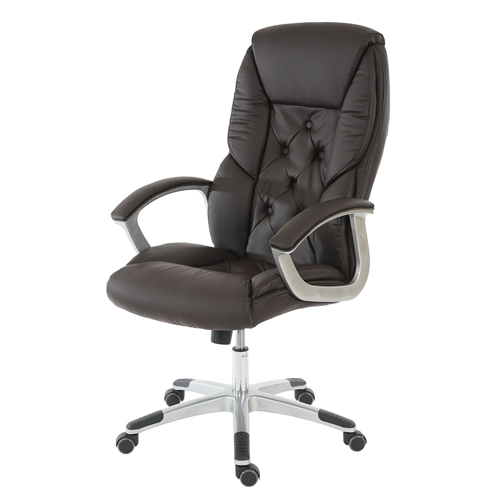 Profi-Bürostuhl H42 XXL, Chefsessel Drehstuhl, 150kg belastbar Kunstleder ~ braun