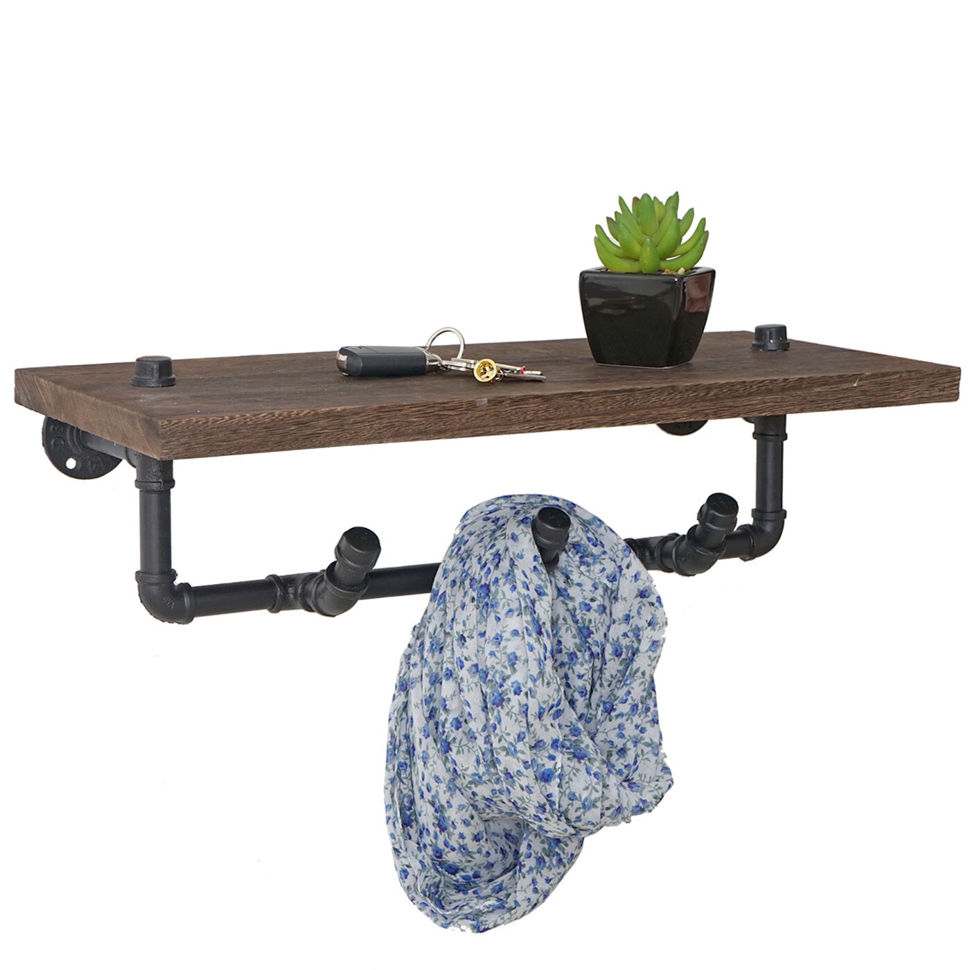 Wandgarderobe MCW-C45, Ablageregal Hängegarderobe Garderobenpaneel, Industriedesign braun | 04057651301587