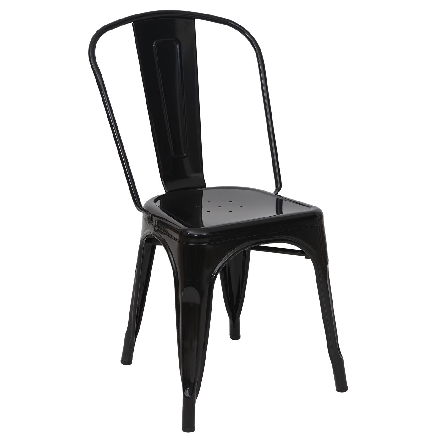 Stuhl MCW-A73, Bistrostuhl Stapelstuhl, Metall Industriedesign stapelbar ~ schwarz