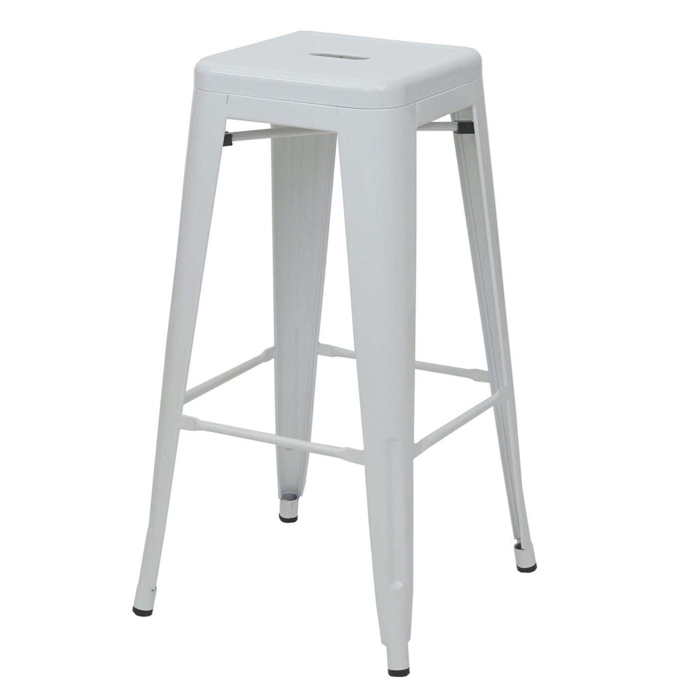 Barhocker MCW-A73, Barstuhl Tresenhocker, Metall Industriedesign stapelbar ~ weiß