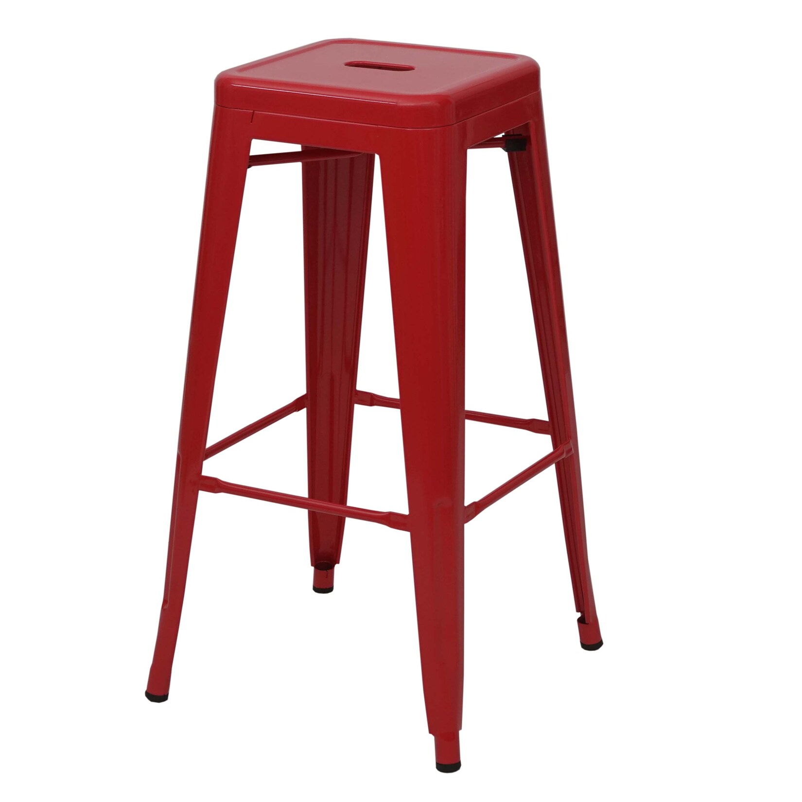 Barhocker MCW-A73, Barstuhl Tresenhocker, Metall Industriedesign stapelbar ~ rot