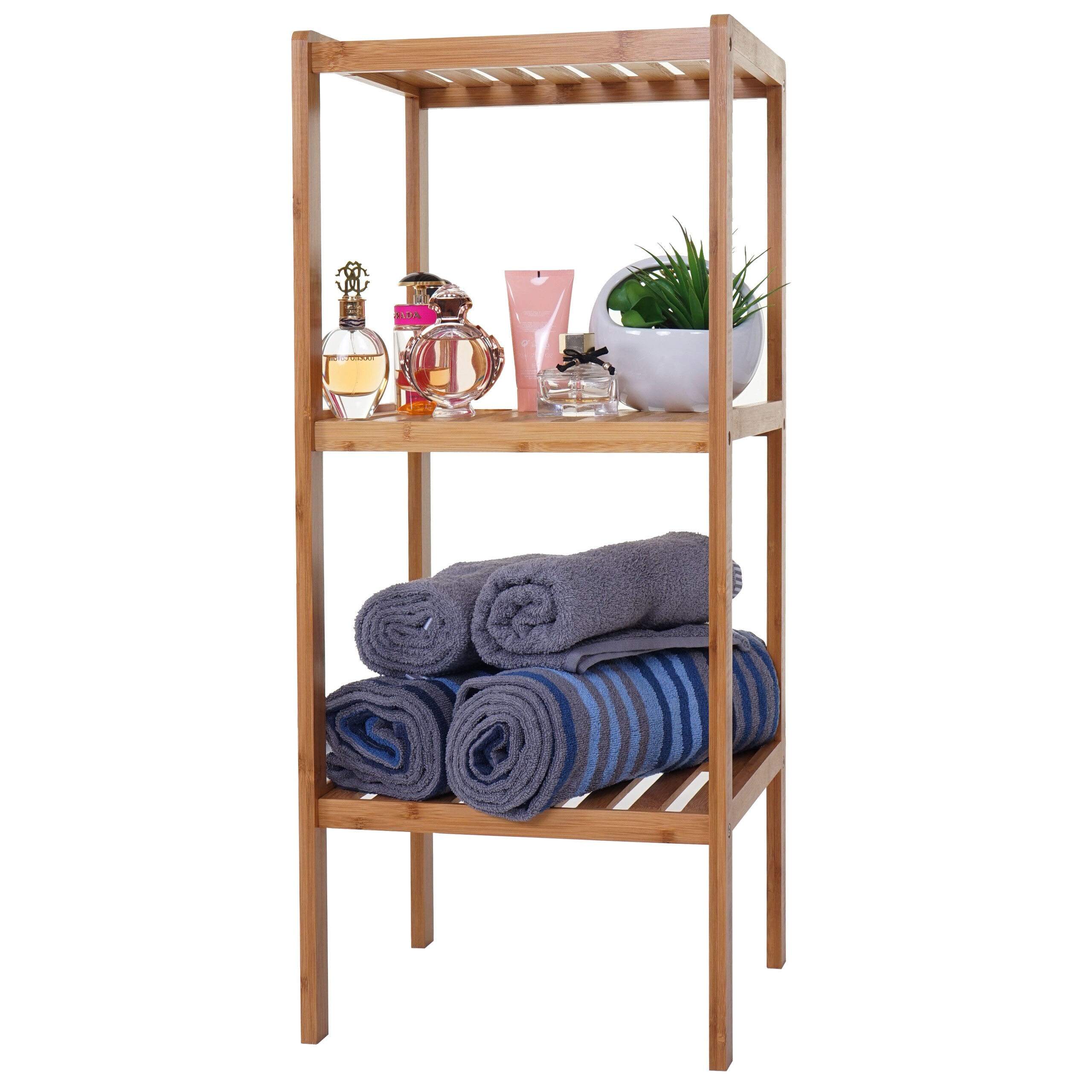 Badregal MCW-B18, Badezimmer Badschrank Standregal, Bambus ~ 80x34x33cm - Bild 1