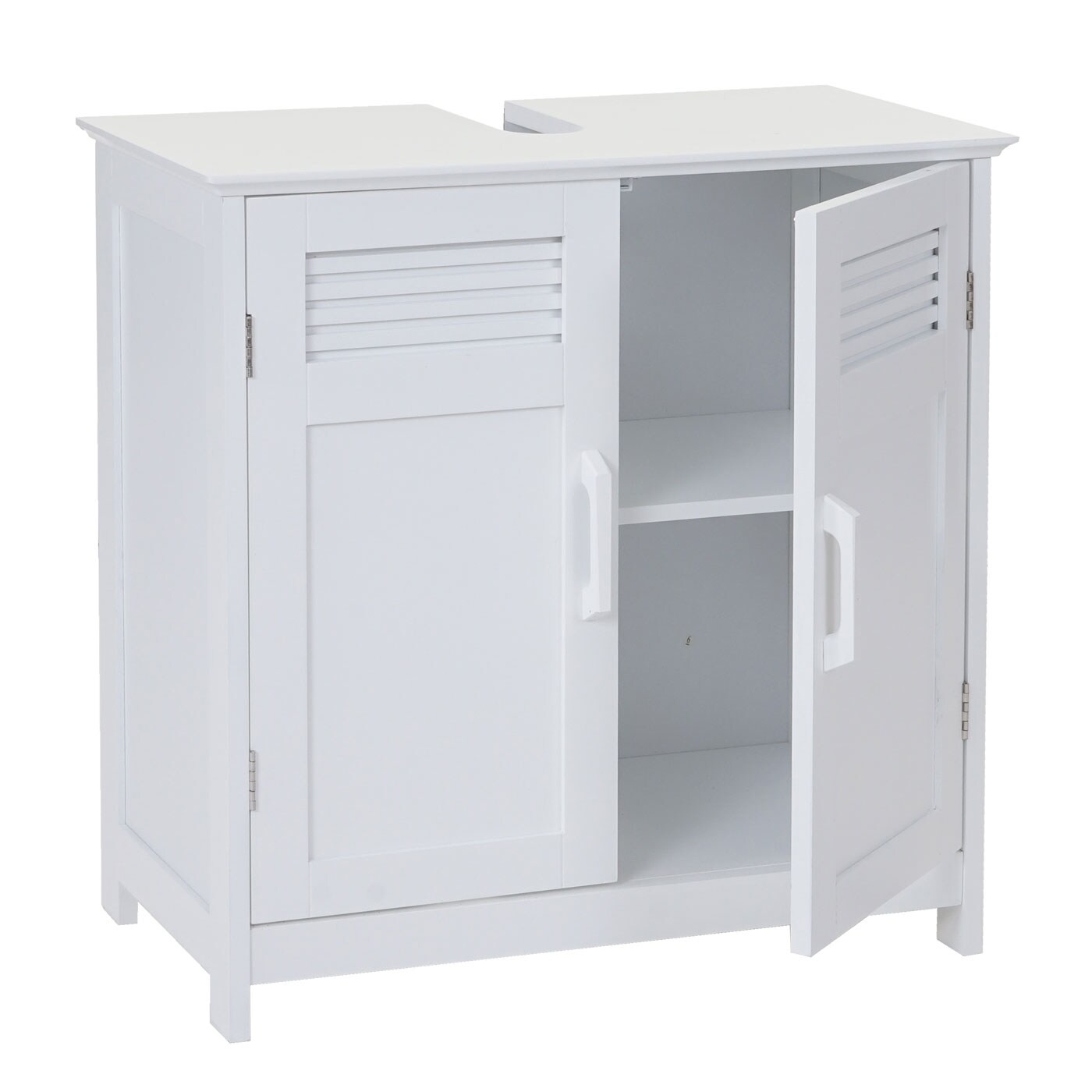 Waschbeckenunterschrank MCW-A85, Badschrank 60x60x30cm ~ weiß | 04057651207025