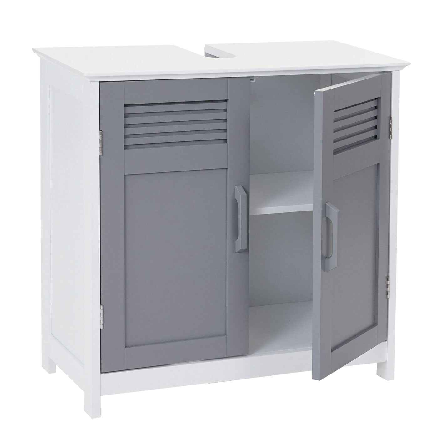 Waschbeckenunterschrank MCW-A85, Badschrank 60x60x30cm ~ grau
