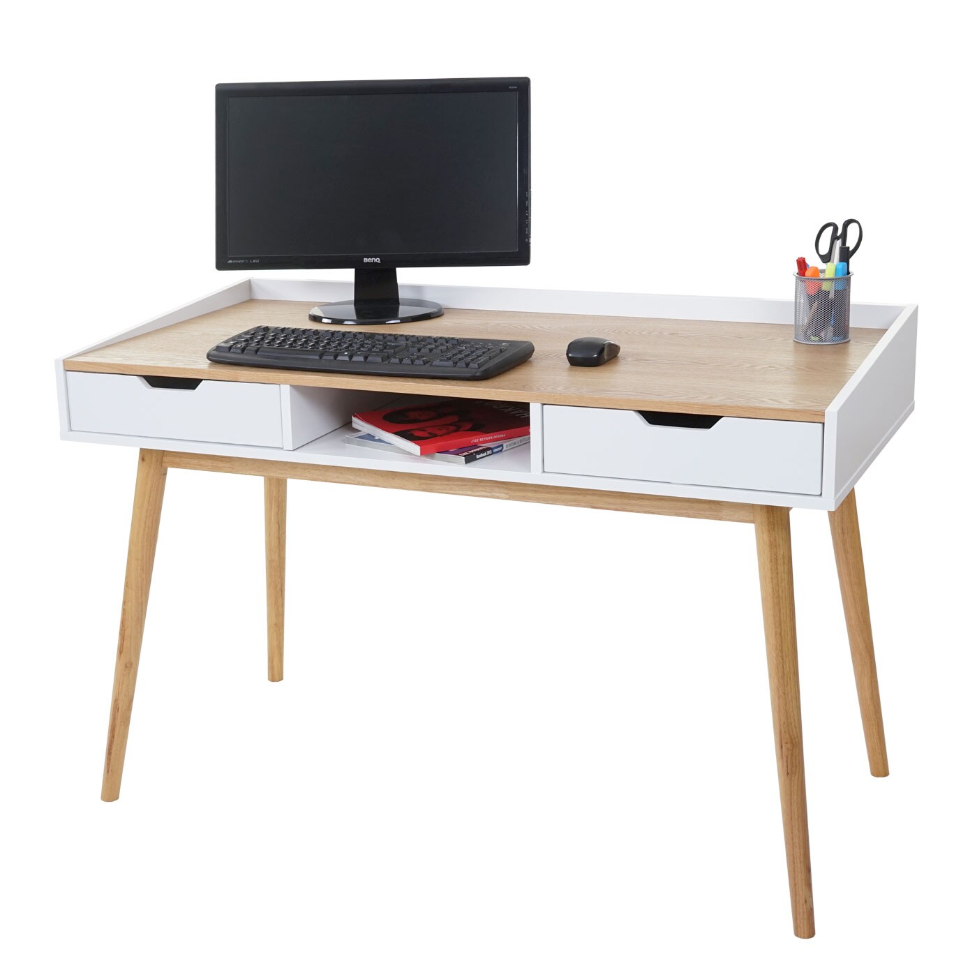 Schreibtisch MCW-A70, Computertisch Bürotisch, 120x55cm MDF Esche-Optik | 04057651188515