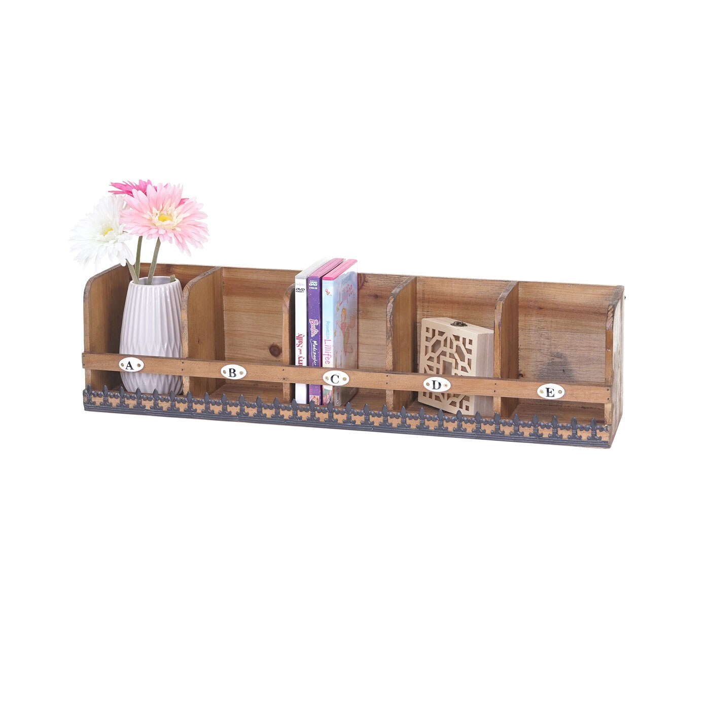 Wandregal MCW-A43, H&auml;ngeregal Regal, Tanne Holz massiv Vintage Shabby-Look 71x18x16cm - Bild 1