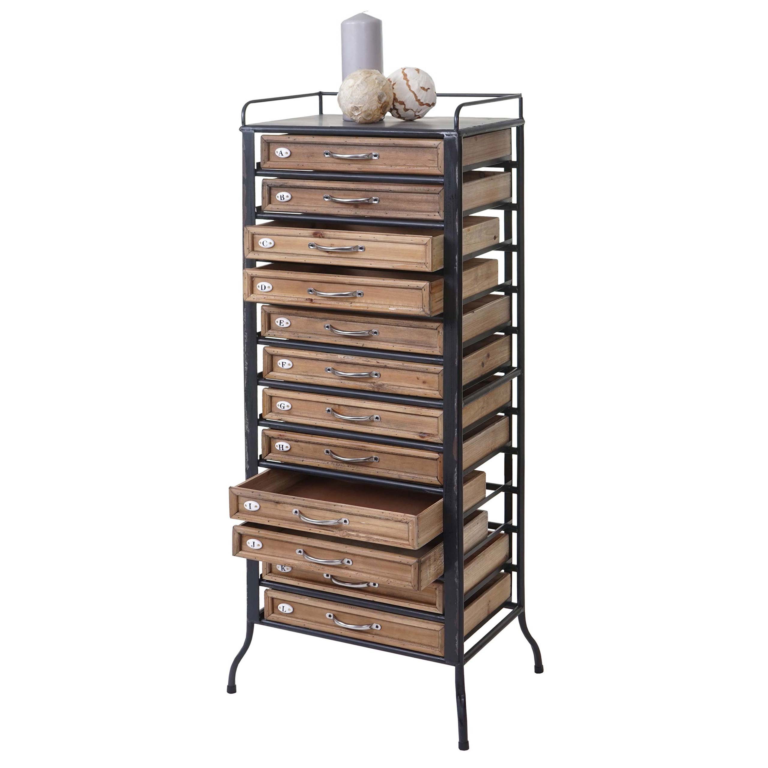 Apotheker-Schrank MCW-A43, Tanne Holz massiv Vintage Shabby-Look 129x55x38cm - Bild 1