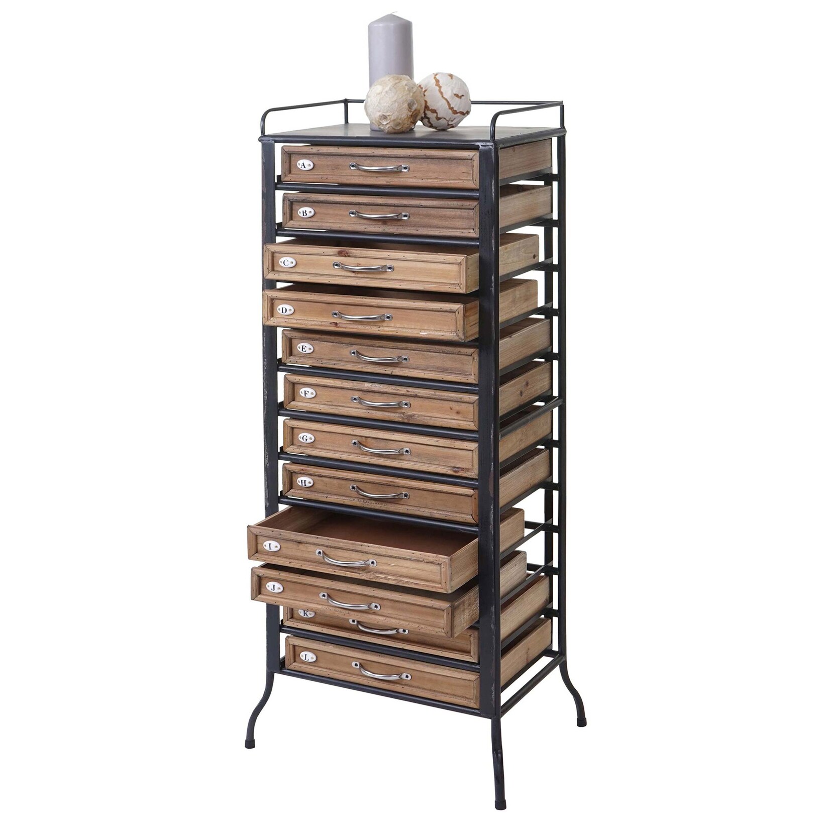 Apotheker-Schrank MCW-A43, Tanne Holz massiv Vintage Shabby-Look 129x55x38cm | 04057651168111