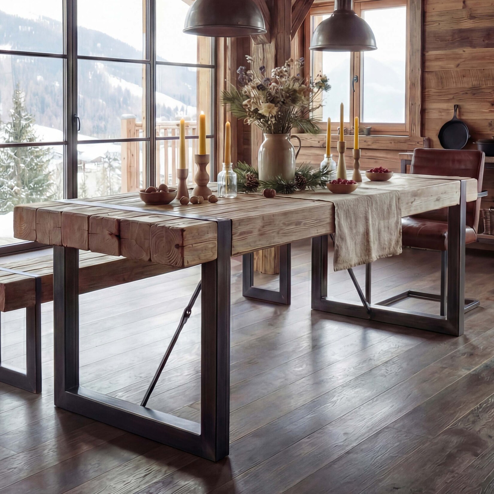 Esszimmertisch MCW-A15, Esstisch Tisch, Tanne Holz rustikal massiv MVG-zertifiziert ~ naturfarben 80x180x90cm