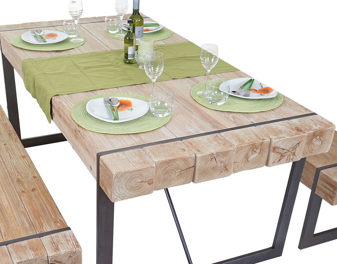 Esszimmertisch MCW-A15, Esstisch Tisch, Tanne Holz rustikal massiv MVG-zertifiziert ~ naturfarben 80x160x90cm