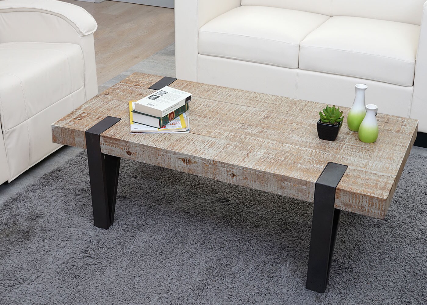 Couchtisch MCW-A15b, Wohnzimmertisch, Tanne Holz rustikal massiv MVG-zertifiziert 40x120x60cm