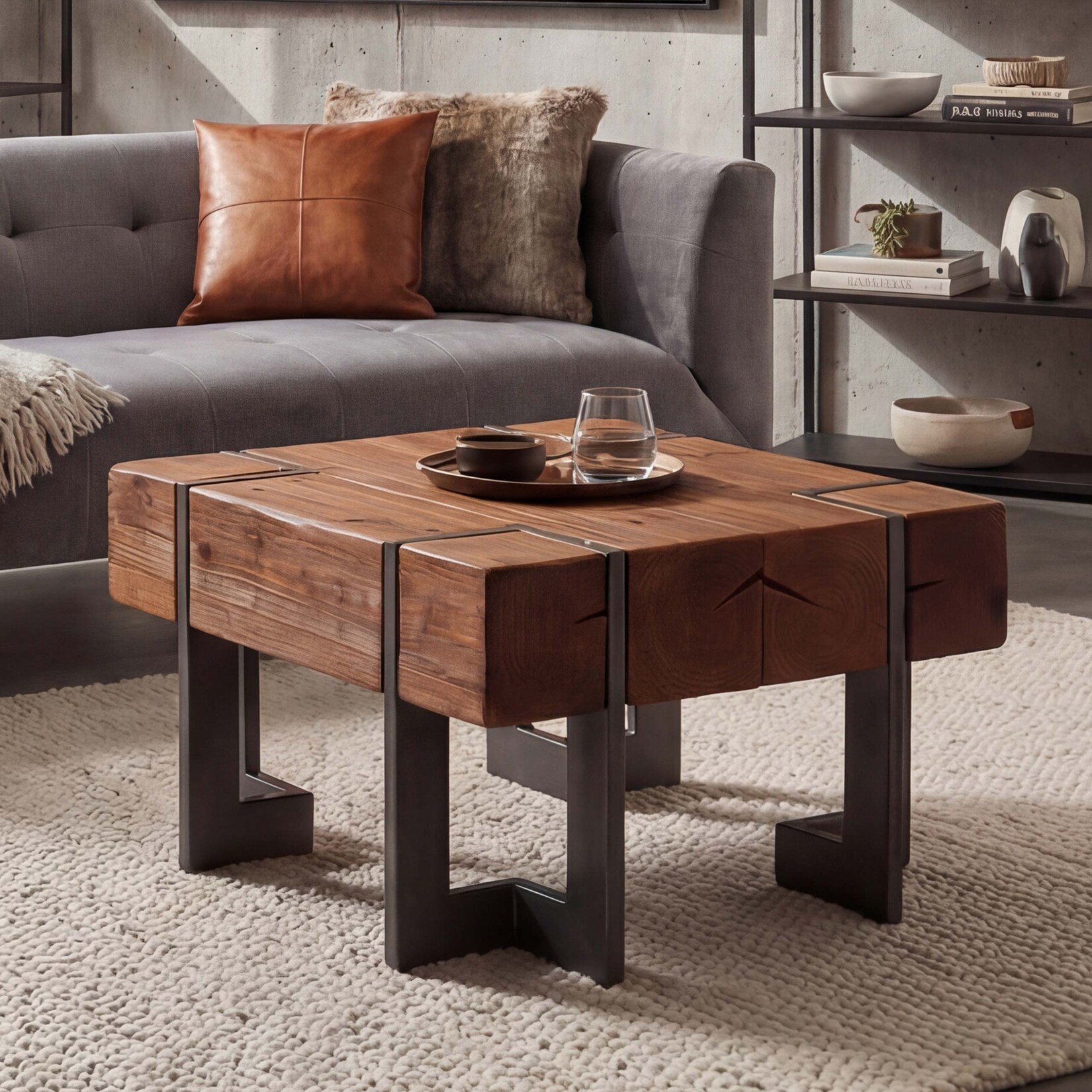 Couchtisch MCW-A15, Wohnzimmertisch, Tanne Holz rustikal massiv MVG-zertifiziert ~ braun 60x60cm