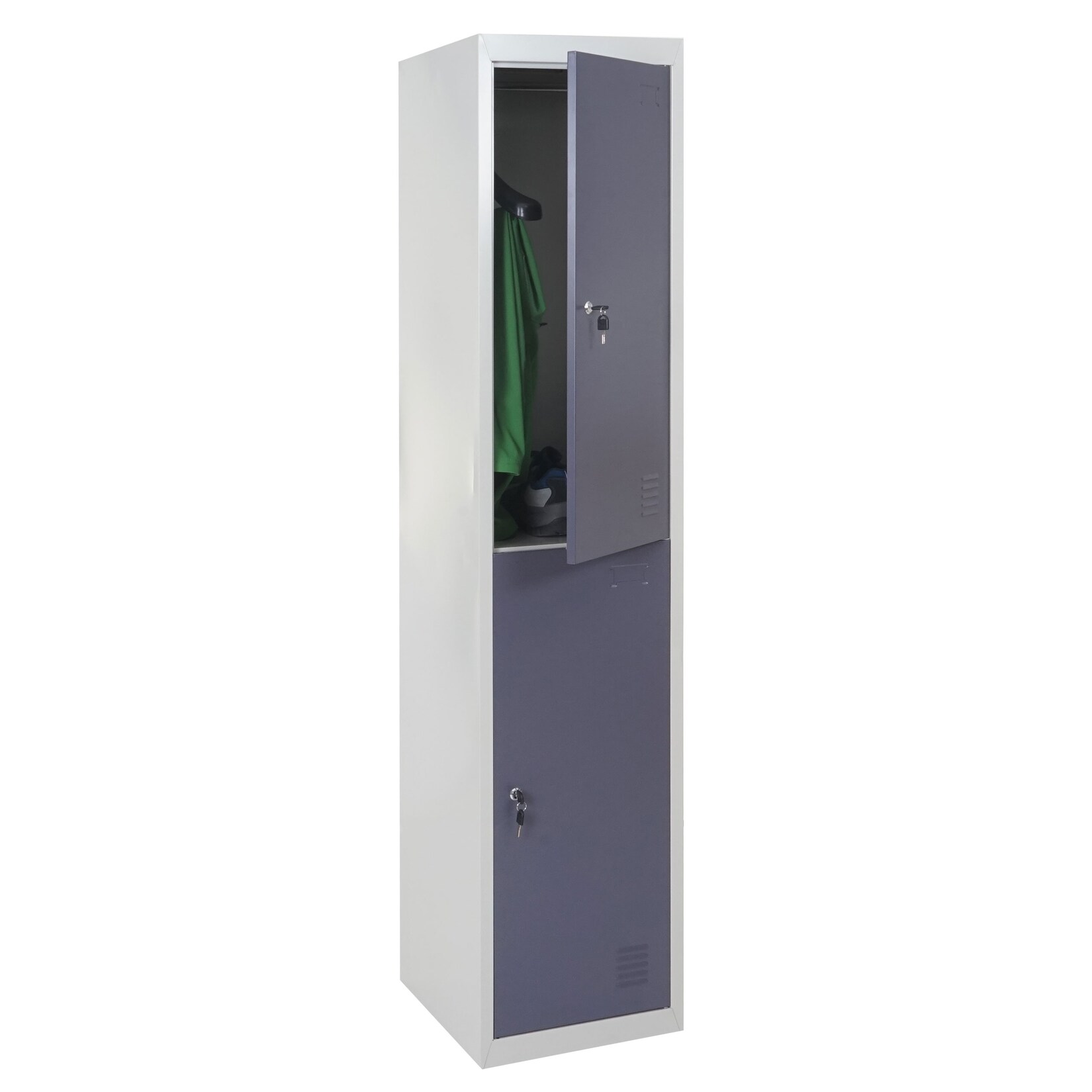 Schließfach Lincoln T853, Schließfachschrank Wertfachschrank Spind, Metall 185x38x45cm ~ dunkelgrau