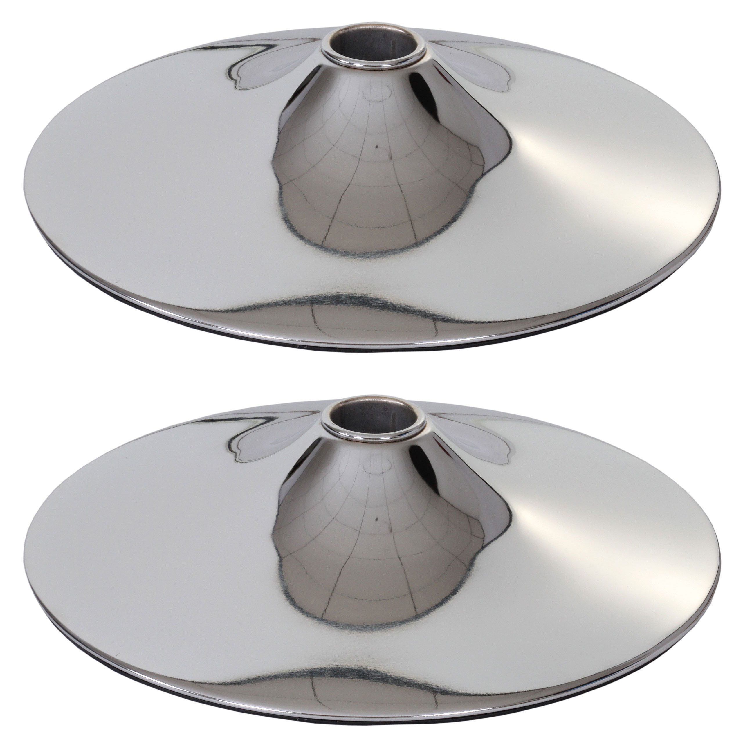 2er-Set Fu&szlig;platte Fu&szlig; Fu&szlig;teller f&uuml;r Barhocker Loungesessel, chromoptik ~ &Oslash; 41cm - Bild 1