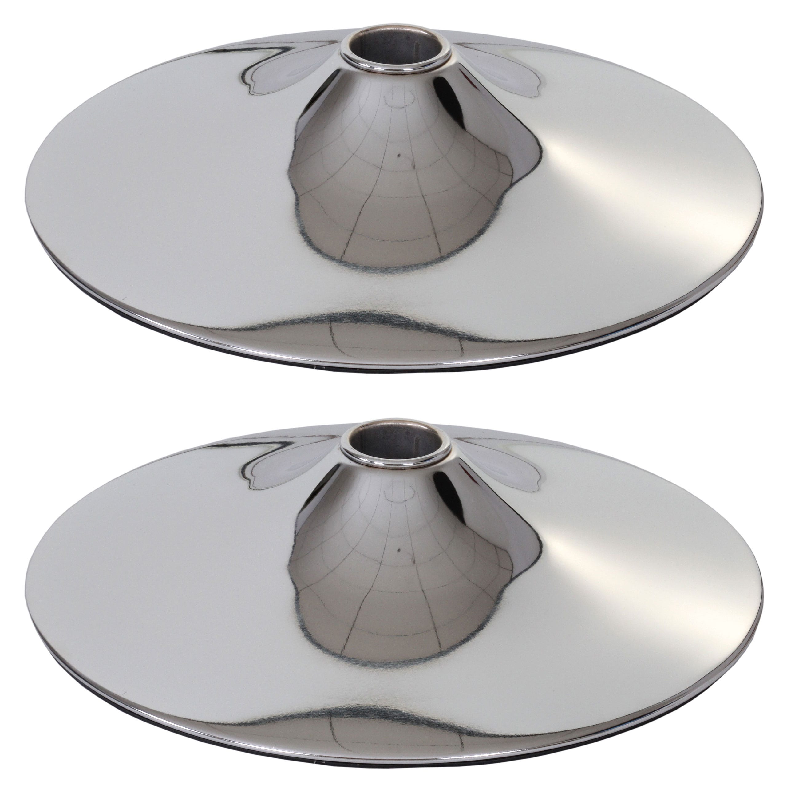 2er-Set Fu&szlig;platte Fu&szlig; Fu&szlig;teller f&uuml;r Barhocker Loungesessel, chromoptik ~ &Oslash; 45cm - Bild 1