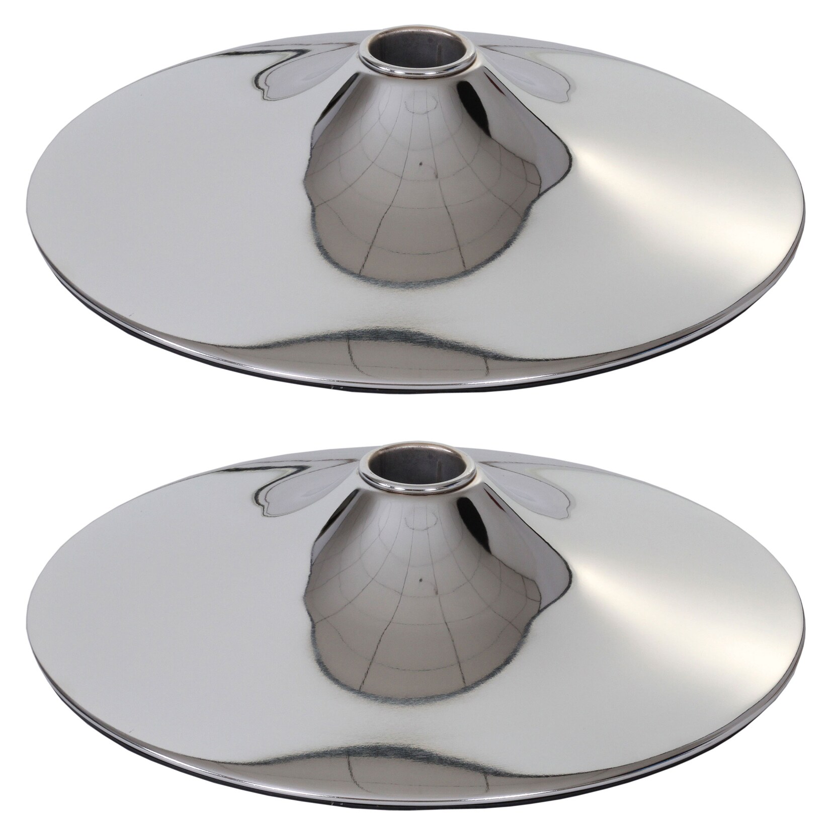2er-Set Fußplatte Fuß Fußteller für Barhocker Loungesessel, chromoptik ~ Ø 45cm | 04057651176536