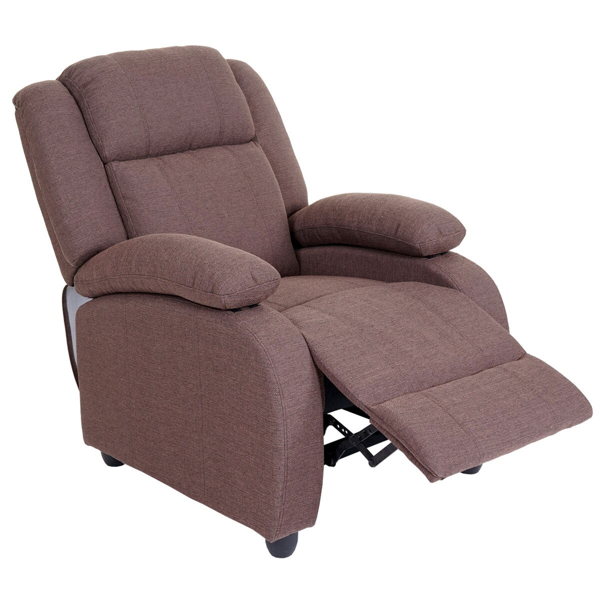 Fernsehsessel Glasgow, Relaxsessel Liege Sessel, Stoff/Textil ~ mahagony