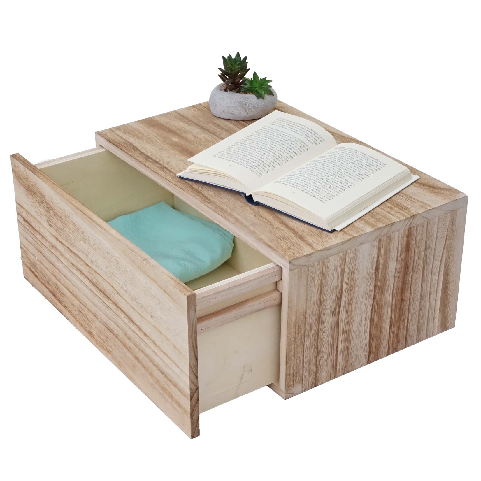 Wandregal MCW-C55, Schubladen-Regal, Shabby-Look Vintage, 21x46x30cm ~ naturbraun | 04057651233109