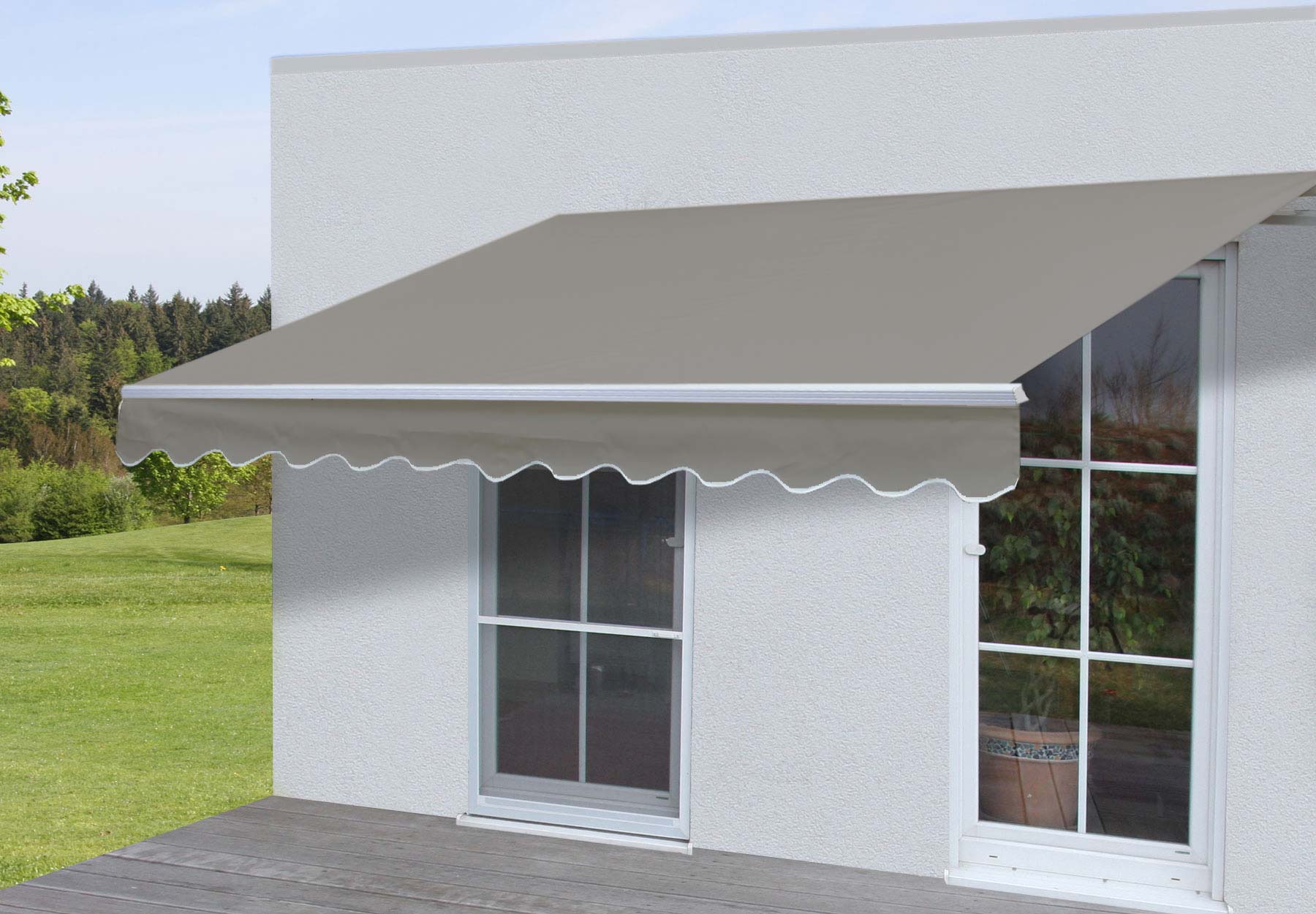 Alu-Markise H791, Gelenkarmmarkise Sonnenschutz 4,5x3m ~ Polyester, grau-braun - Bild 1