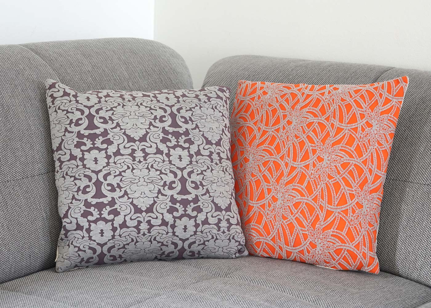 2er Set Zierkissen Barock + Blumen, Sofakissen Deko-Kissen mit F&uuml;llung 45x45cm - Bild 1