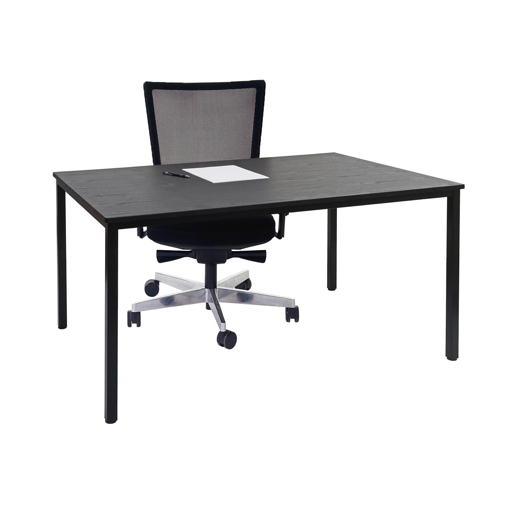Schreibtisch Petrila, Konferenztisch Bürotisch Seminartisch, 120x80cm MDF ~ schwarze Eiche-Optik