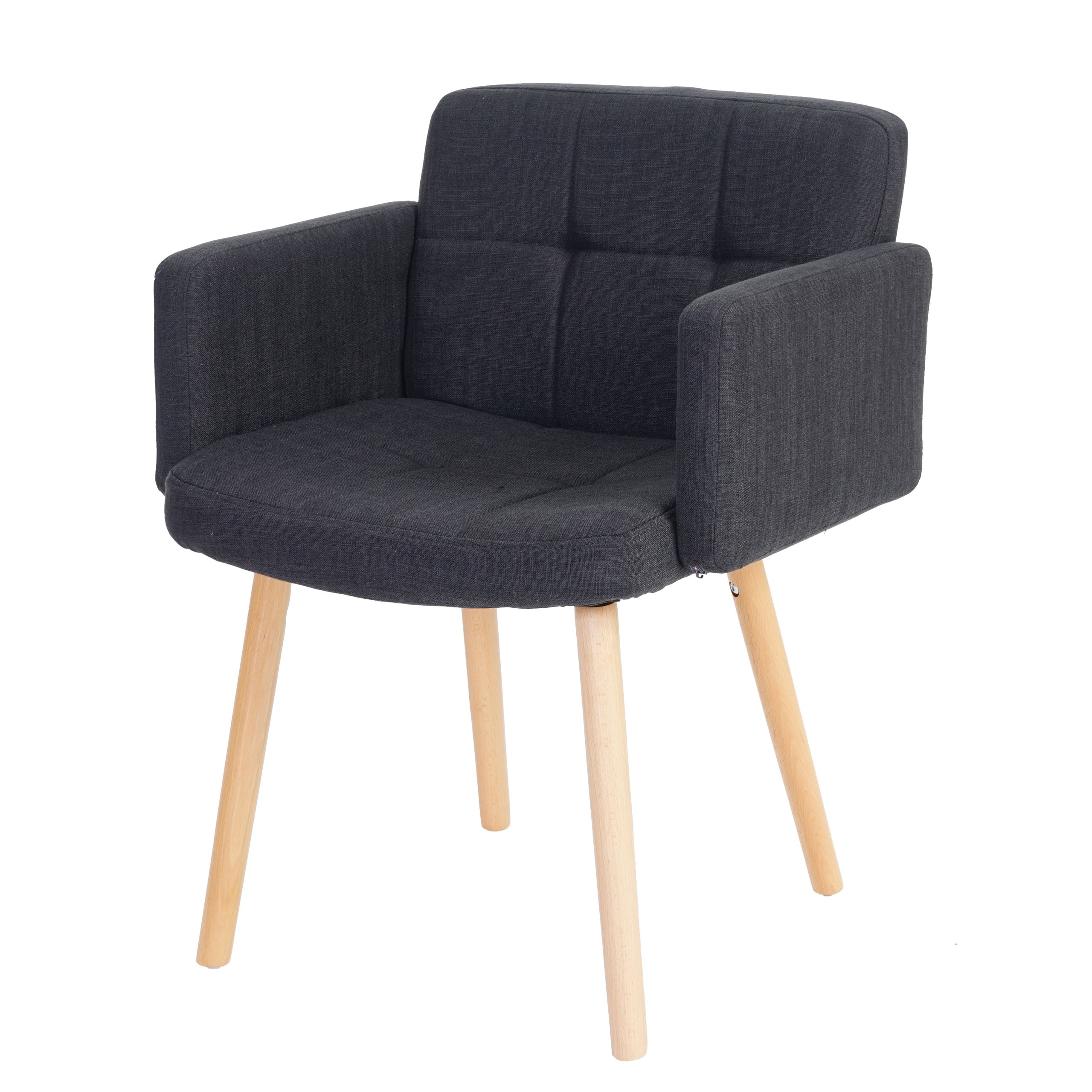 Esszimmerstuhl Houston II, Stuhl K&uuml;chenstuhl, Retro-Design ~ Textil, dunkelgrau - Bild 1