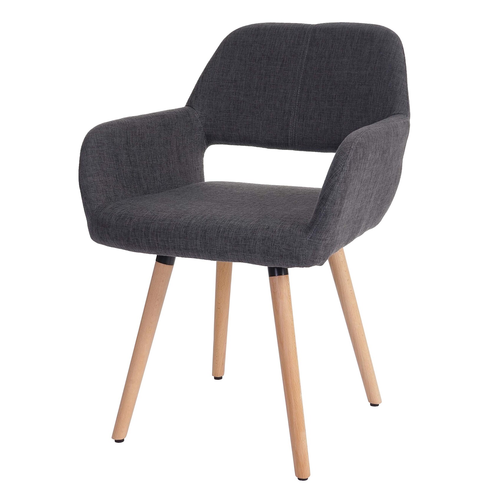 Esszimmerstuhl MCW-A50 II, Stuhl Küchenstuhl, Retro 50er Jahre Design ~ Textil, grau