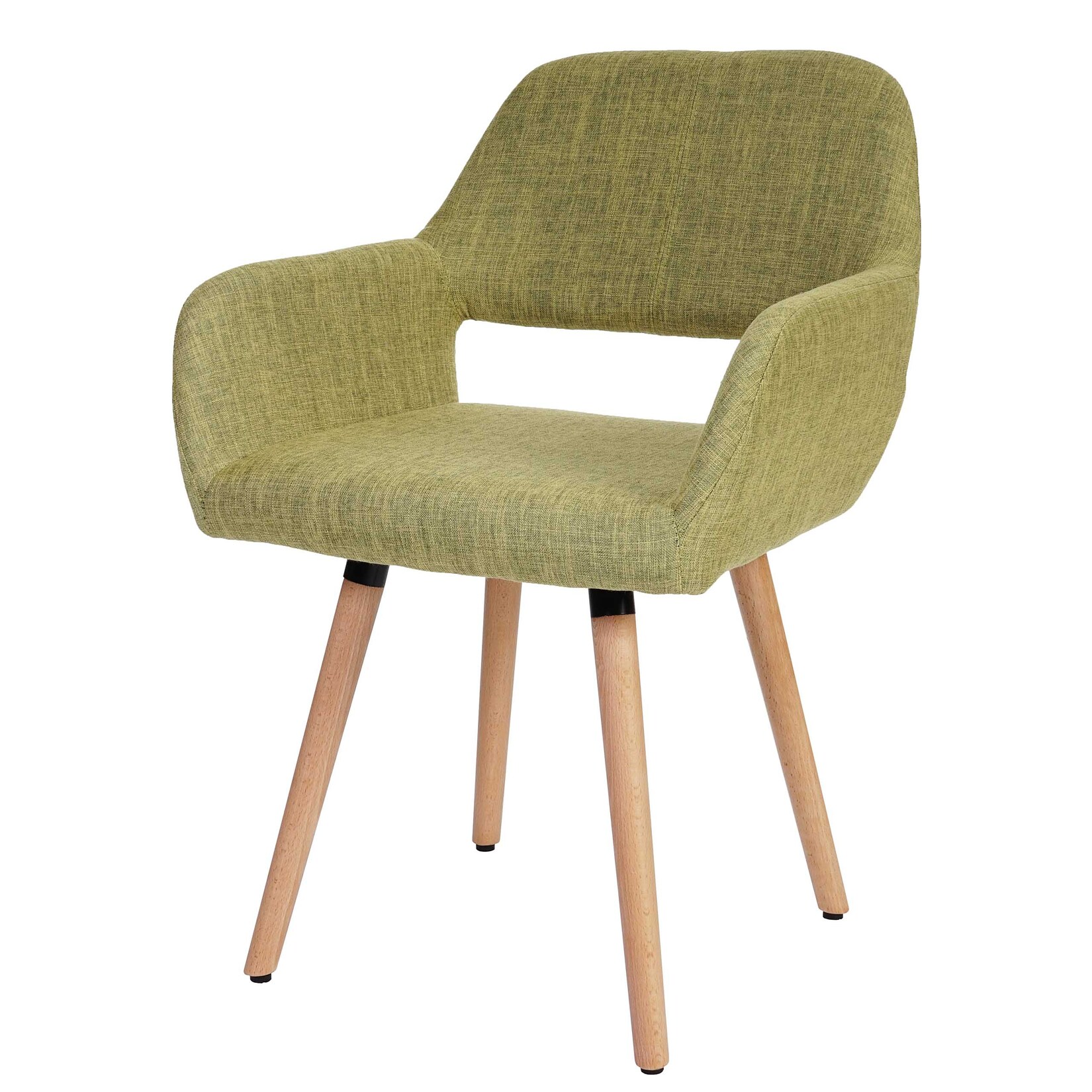 Esszimmerstuhl MCW-A50 II, Stuhl Küchenstuhl, Retro 50er Jahre Design ~ Textil, hellgrün