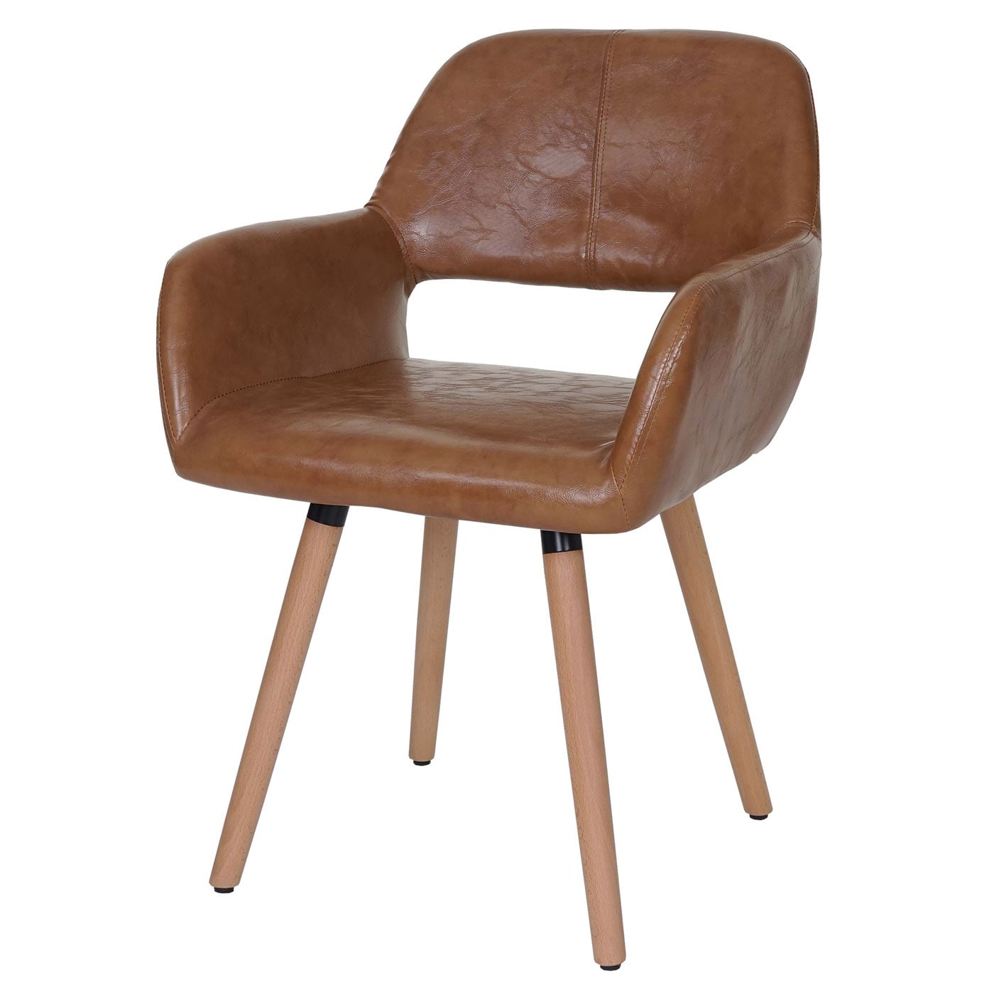 Esszimmerstuhl MCW-A50 II, Stuhl K&uuml;chenstuhl, Retro 50er Jahre Design ~ Kunstleder, Wildlederimitat - Bild 1