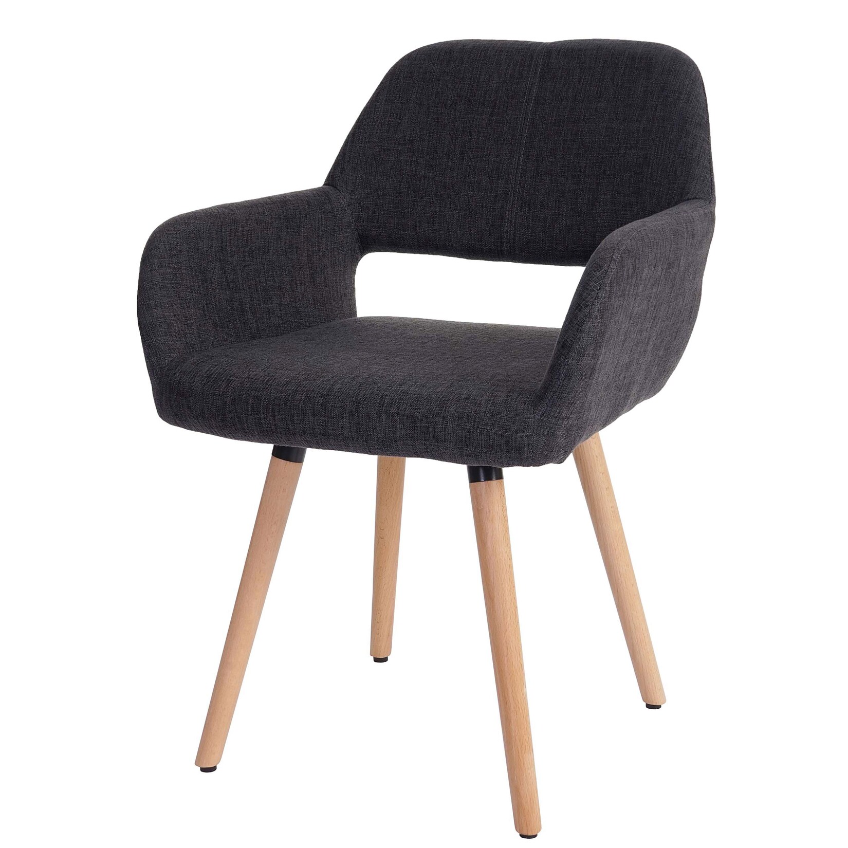 Esszimmerstuhl MCW-A50 II, Stuhl Küchenstuhl, Retro 50er Jahre Design ~ Textil, dunkelgrau