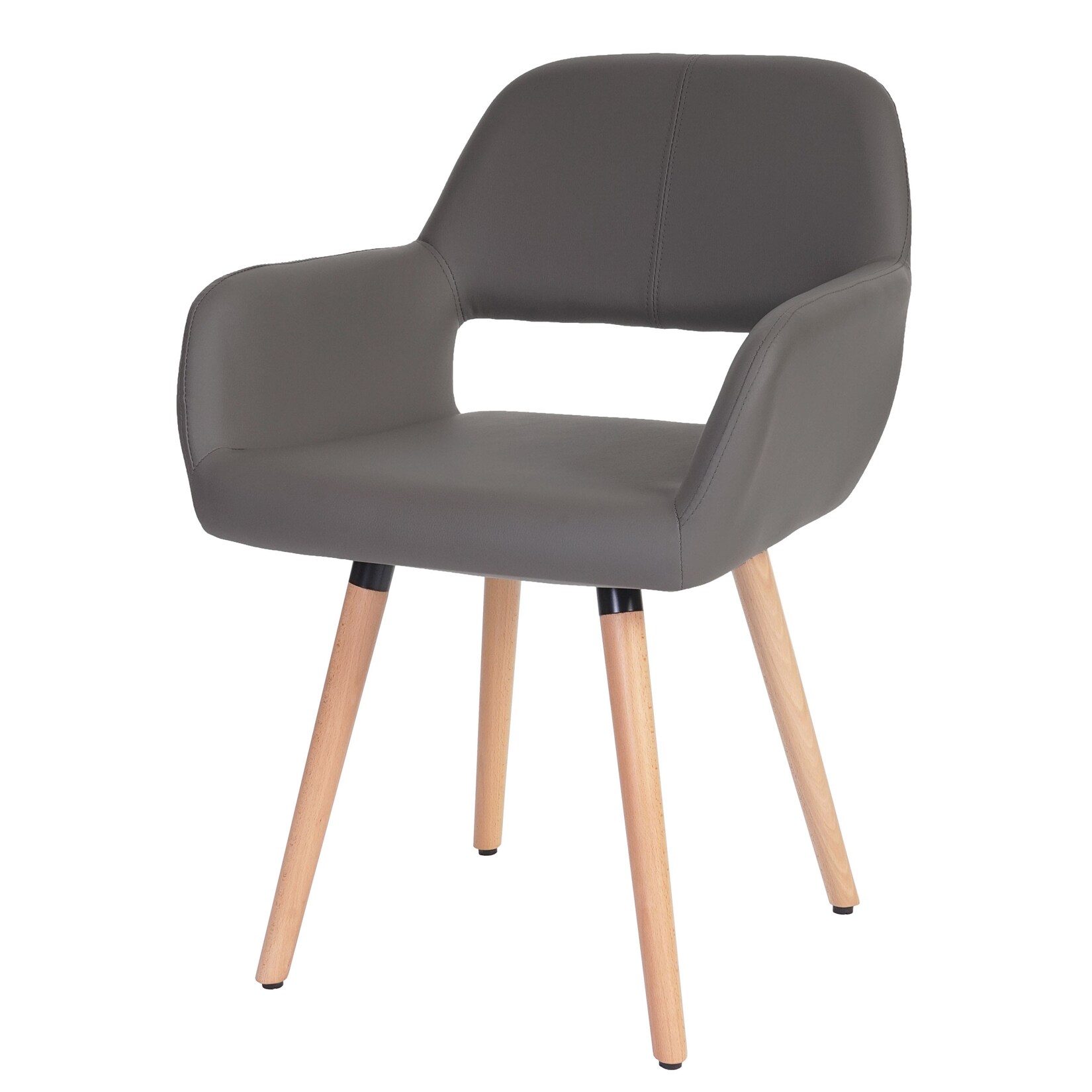 Esszimmerstuhl MCW-A50 II, Stuhl Küchenstuhl, Retro 50er Jahre Design ~ Kunstleder, grau