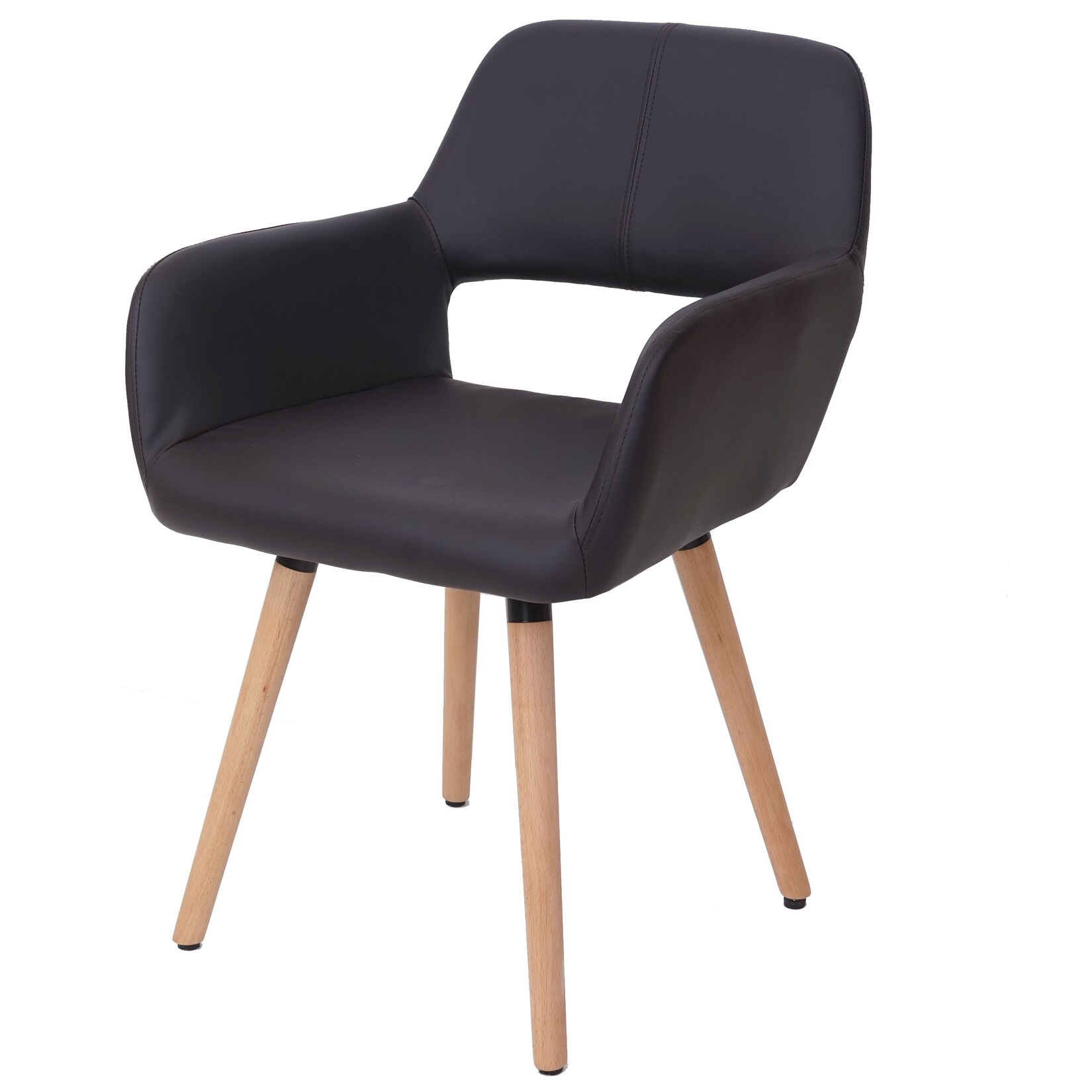 Esszimmerstuhl MCW-A50 II, Stuhl Küchenstuhl, Retro 50er Jahre Design ~ Kunstleder, braun