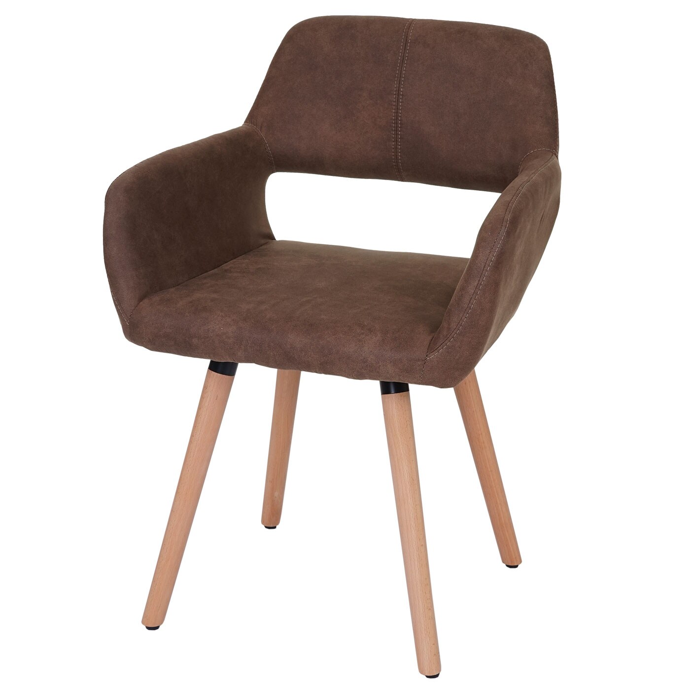 Esszimmerstuhl MCW-A50 II, Stuhl Küchenstuhl, Retro 50er Jahre Design ~ Textil, vintage braun