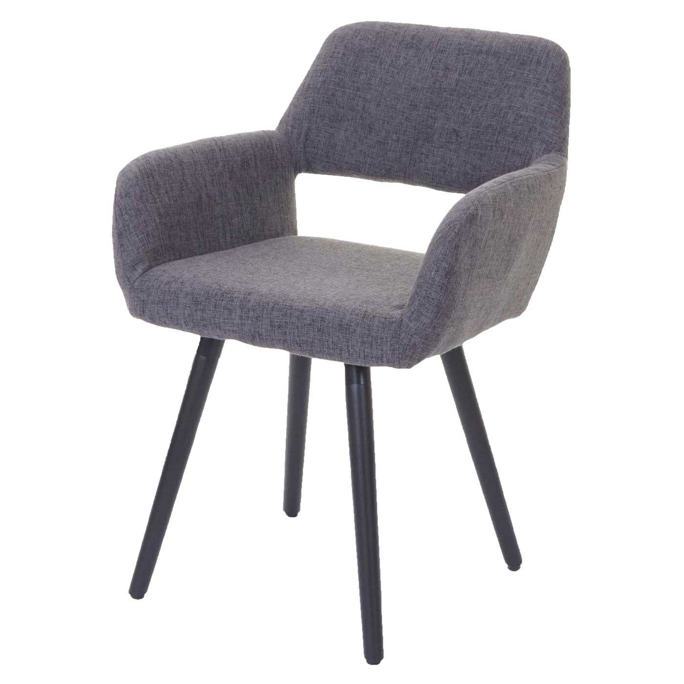 Esszimmerstuhl MCW-A50 II, Stuhl Küchenstuhl, Retro 50er Jahre Design ~ Textil, grau, dunkle Beine