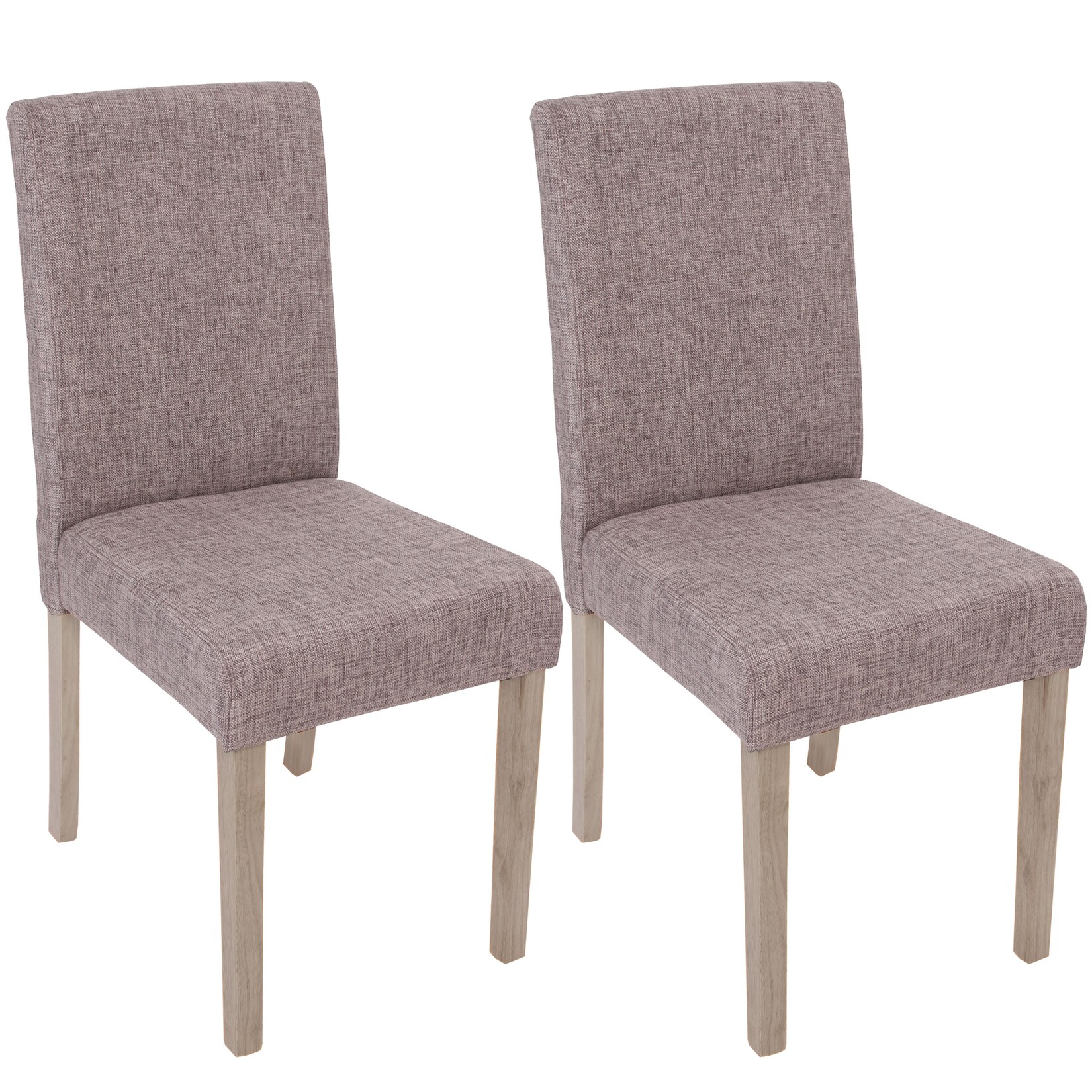 2er-Set Esszimmerstuhl Littau, Stuhl Küchenstuhl ~ Textil, grau, Beine Struktur – Eiche | 04057651110028