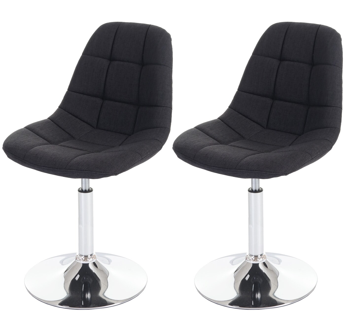 2er-Set Esszimmerstuhl MCW-A60, Dehstuhl Stuhl, Chrom ~ Textil dunkelgrau - Bild 1